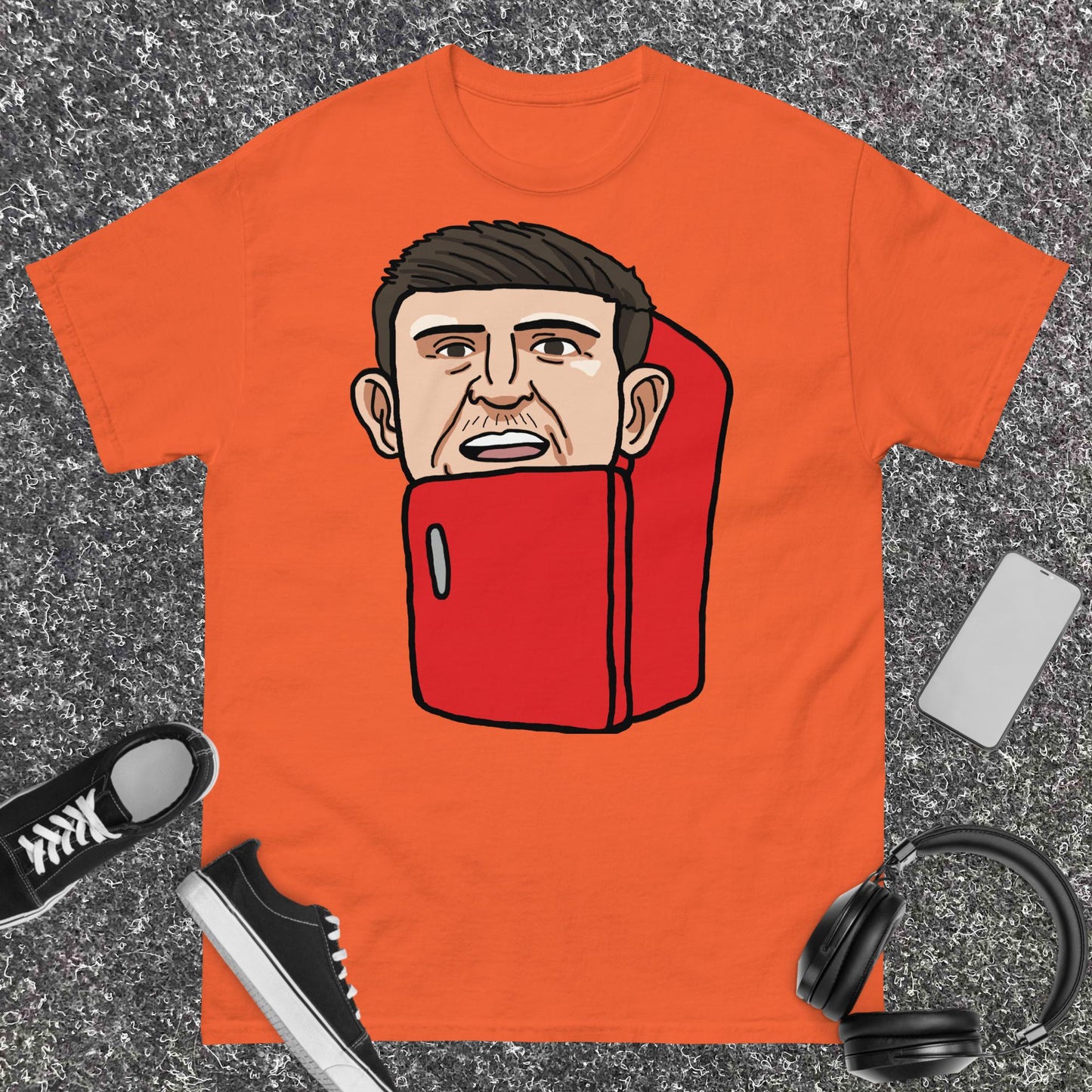 Harry ''The Fridge'' Maguire T-Shirt Orange T-shirts Football Harry Maguire Manchester United The Fridge Next Cult Brand