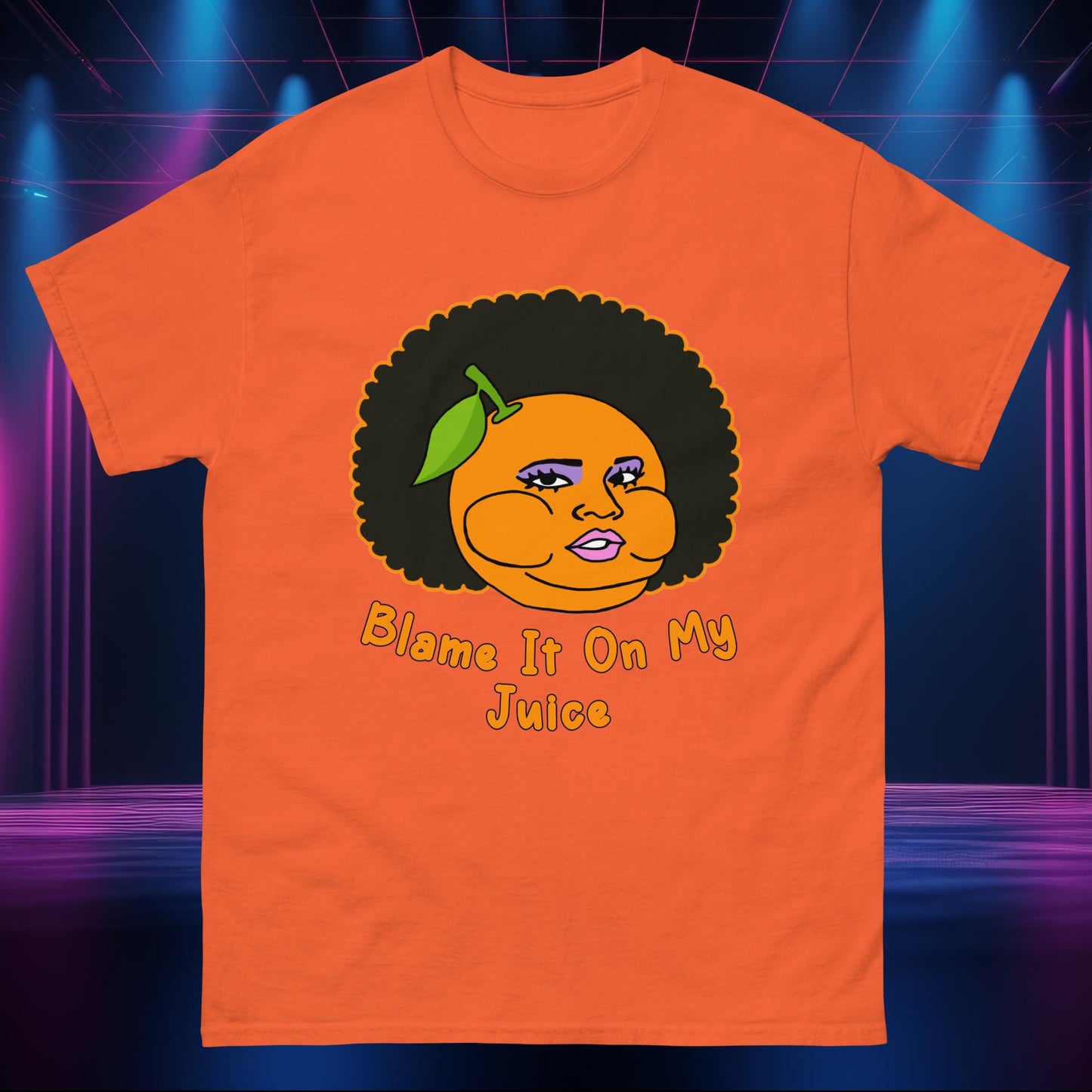 Blame It On My Juice Lizzo Special Tour Lizzo Merch Lizzo Gift Lizzo Song Lyrics Lizzo Shirt Orange T-shirts Lizzo Music Next Cult Brand