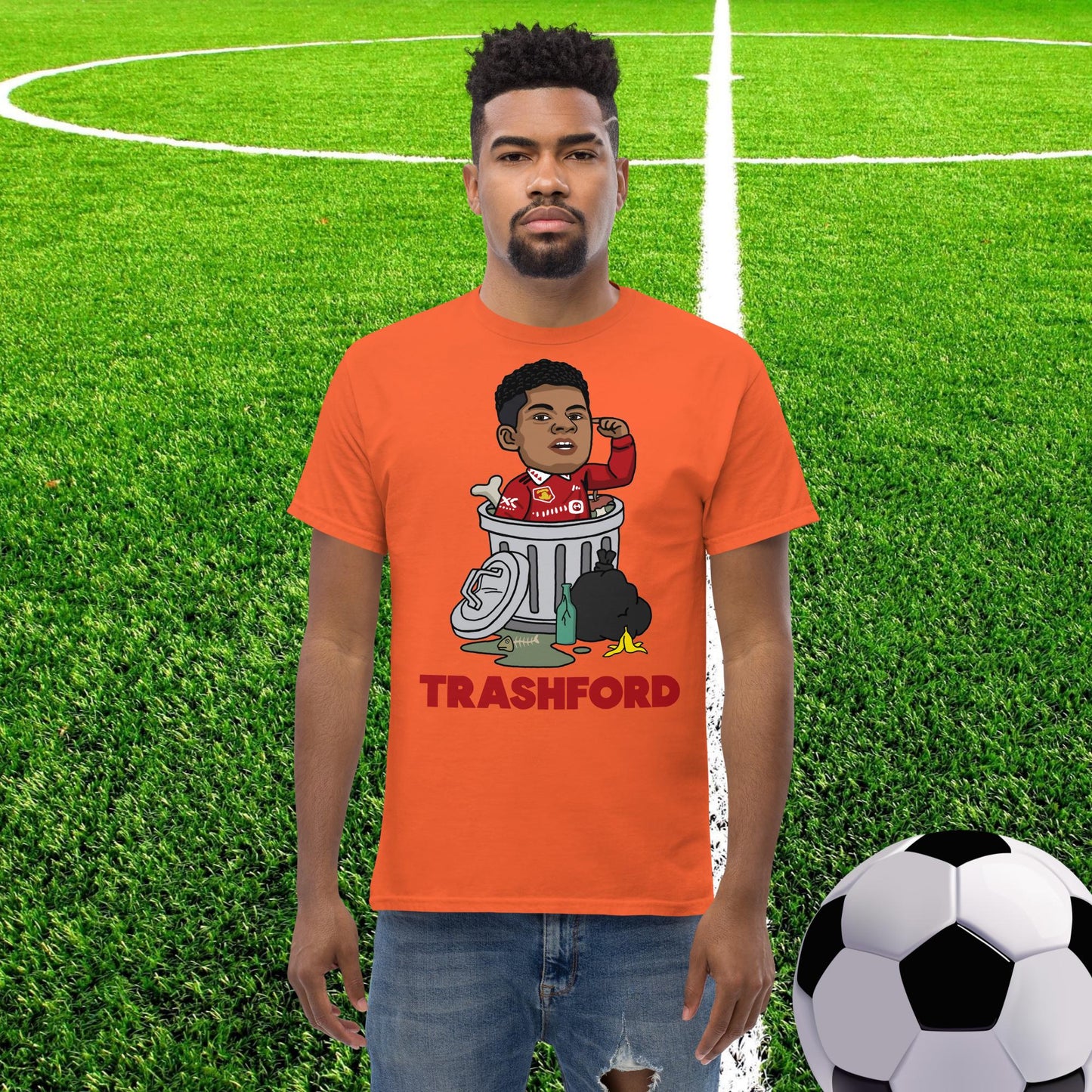 Trashford Marcus Rashford Manchester United Gift Man United Gift Marcus Rashford tee Orange T-shirts Football Manchester United Marcus Rashford Next Cult Brand