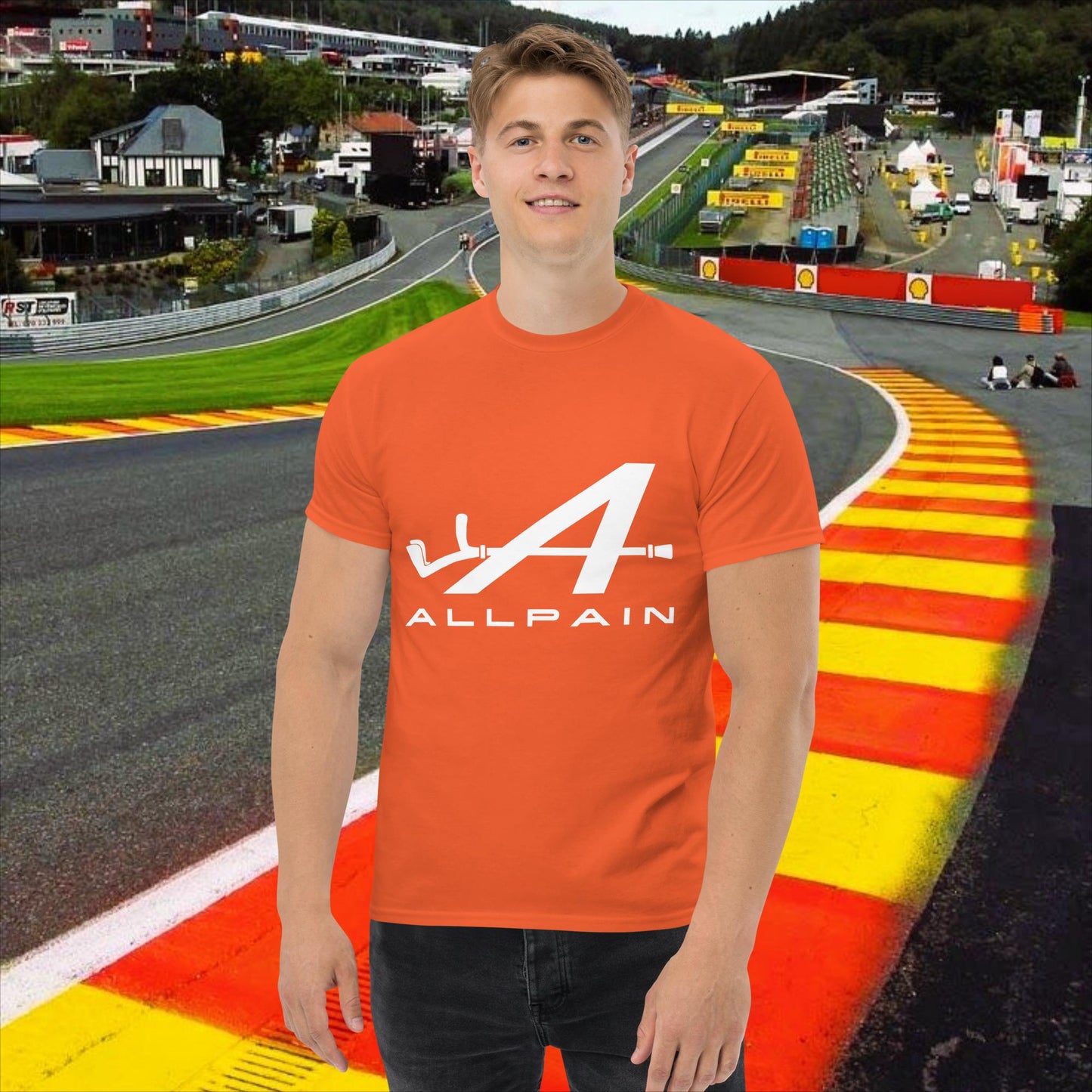 Allpain Alpine F1 Formula 1 Pierre Gasly Esteban Ocon Alpine classic tee Orange T-shirts Alpine F1 Next Cult Brand