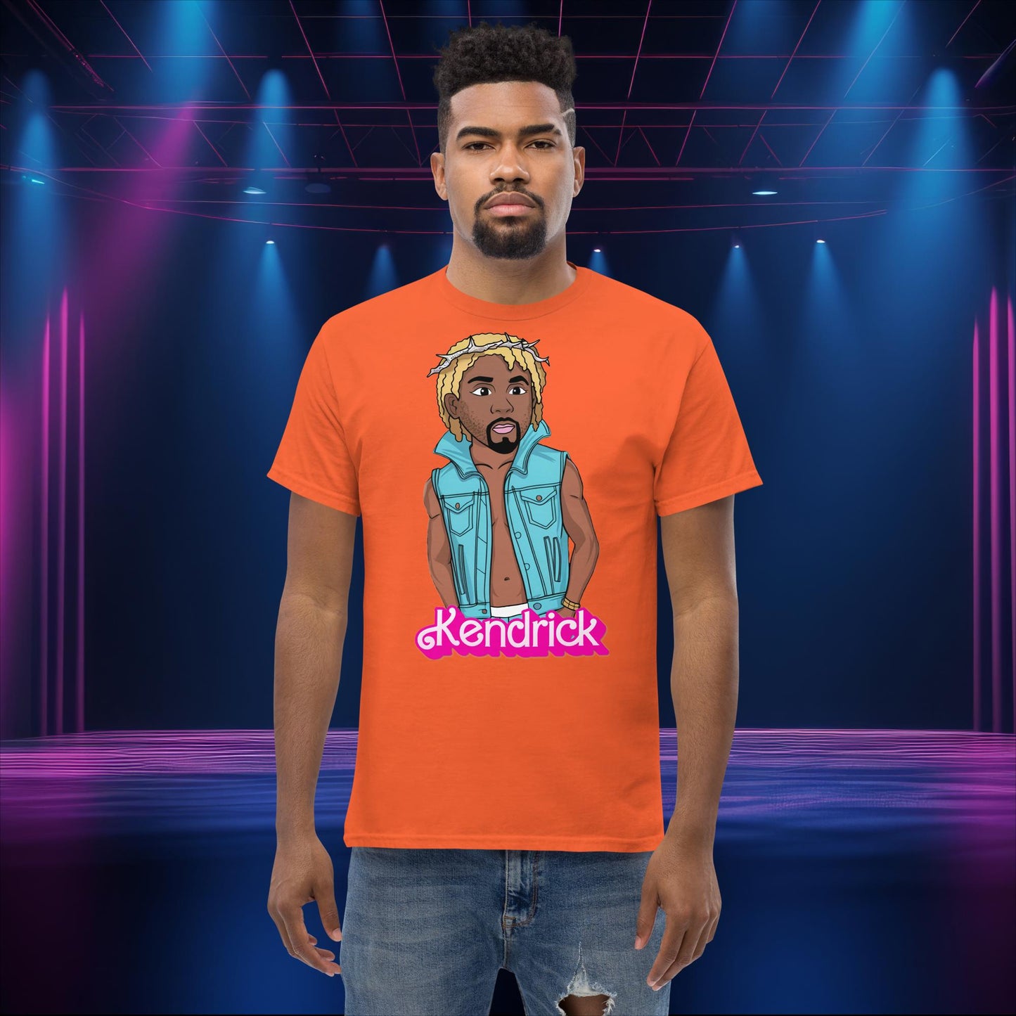 Kendrick Ken Ryan Gosling Barbie Hip Hop Rap Kendrick Lamar classic tee Orange T-shirts Barbie Ken Kendrick Lamar Movies Music Next Cult Brand