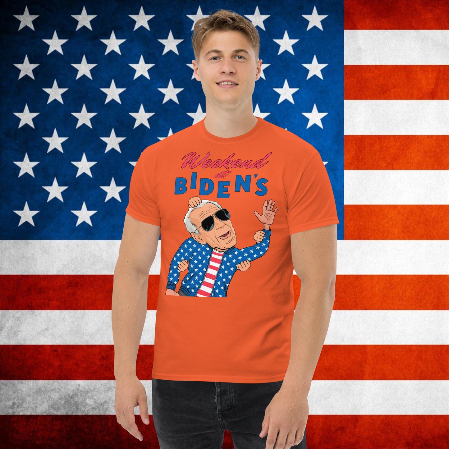 Weekend at Biden's T-shirt Joe Biden Meme Shirt Democrat Tshirt Republican T shirt Trump Shirt Trump Gift Biden Gift 90s T-shirt Vintage Tee Orange T-shirts Democrats Joe Biden Politics Next Cult Brand