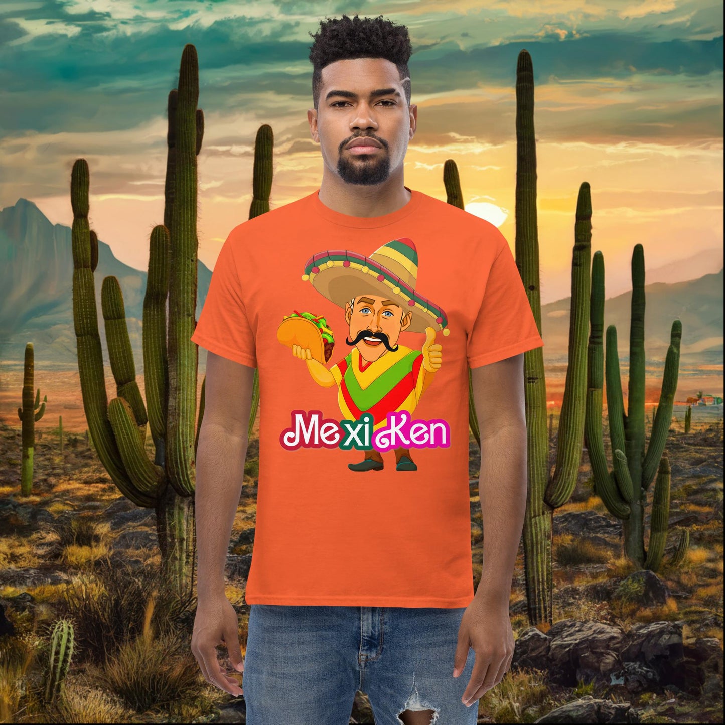 MexiKen Ken Barbie Movie Ryan Gosling Mexican tee Orange T-shirts Barbie Celebrities Ken Mexico Movies Ryan Gosling Next Cult Brand