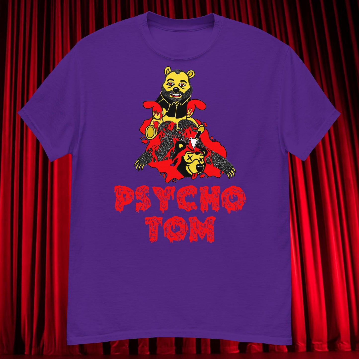 Psycho Tom Segura T-shirt, Tom Segura Shirt, Your Moms House Podcast Shirt, YMH Podcast Shirt, Your Moms House, 2 Bears 1 Cave Shirt, 2B1C Shirt Purple T-shirts 2 Bears 1 Cave Podcasts Stand-up Comedy Tom Segura YMH Next Cult Brand