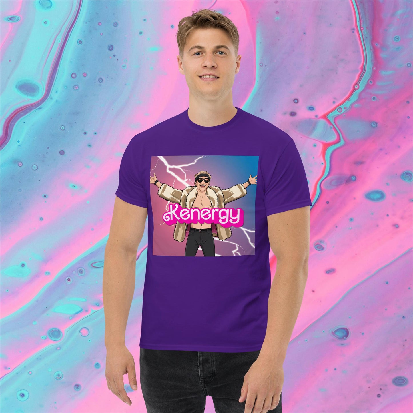 Kenergy Barbie Ryan Gosling Ken classic tee Purple T-shirts Barbie Celebrities Ken Kenergy Movies Ryan Gosling Next Cult Brand