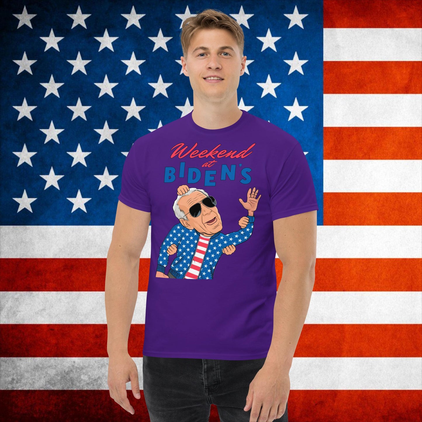 Weekend at Biden's T-shirt Joe Biden Meme Shirt Democrat Tshirt Republican T shirt Trump Shirt Trump Gift Biden Gift 90s T-shirt Vintage Tee Purple T-shirts Democrats Joe Biden Politics Next Cult Brand