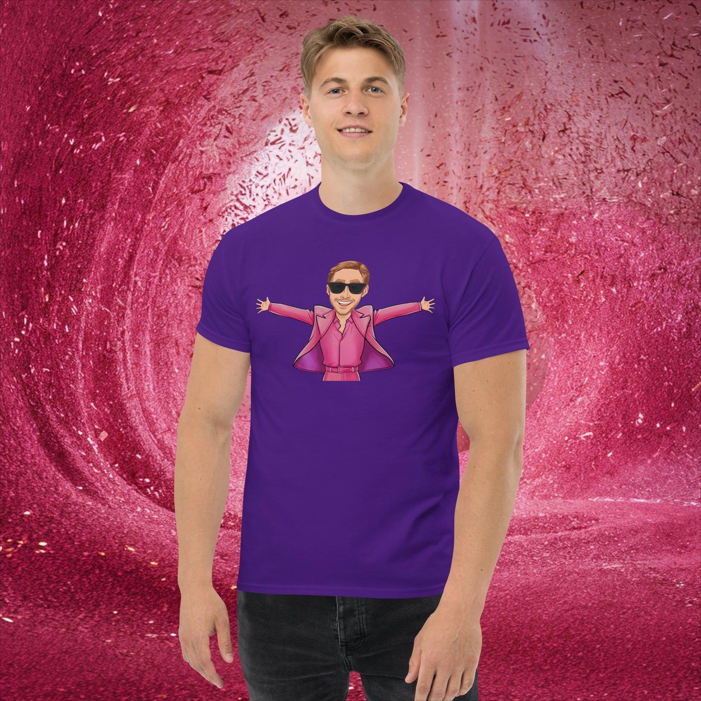 Ken Barbie Ryan Gosling I'm Just Ken classic tee Purple T-shirts Barbie Celebrities Ken Movies Ryan Gosling Next Cult Brand
