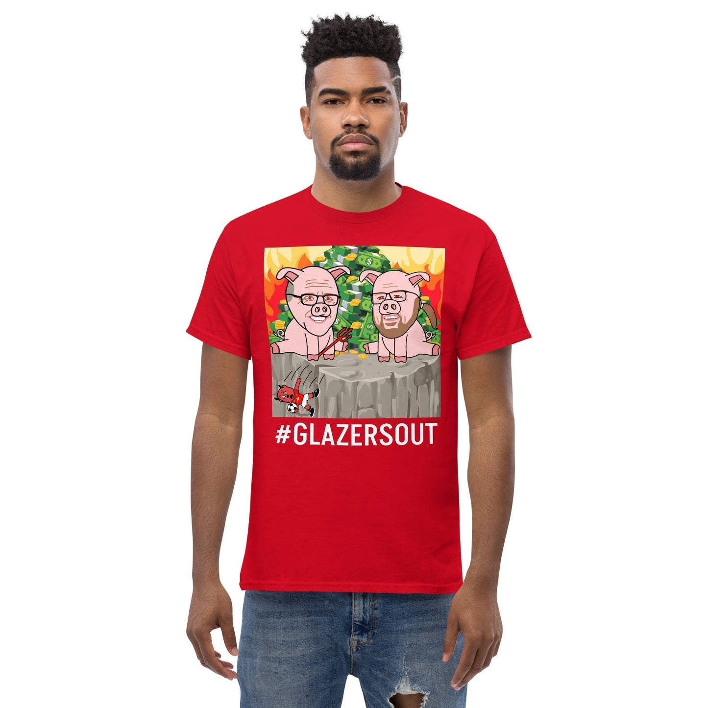 Glazers Out Manchester United T-shirt, White Letters, #GlazersOut Next Cult Brand Football, GlazersOut, Manchester United