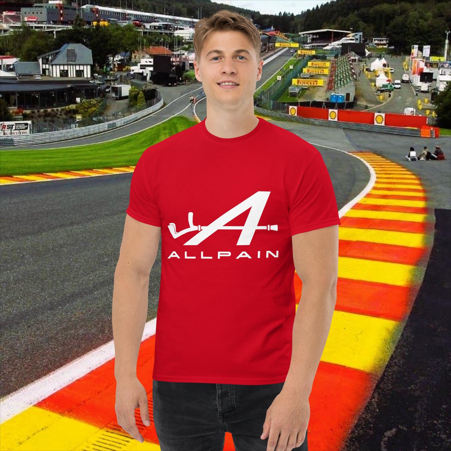Allpain Alpine F1 Formula 1 Pierre Gasly Esteban Ocon Alpine classic tee Red T-shirts Alpine F1 Next Cult Brand