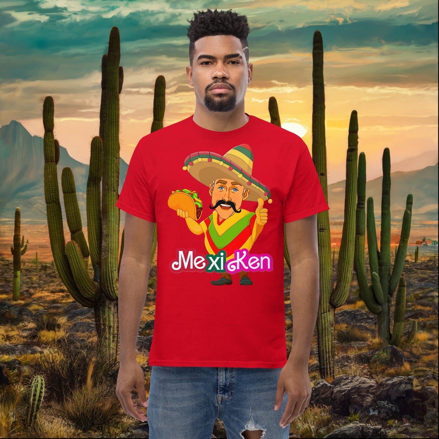 MexiKen Ken Barbie Movie Ryan Gosling Mexican tee Red T-shirts Barbie Celebrities Ken Mexico Movies Ryan Gosling Next Cult Brand