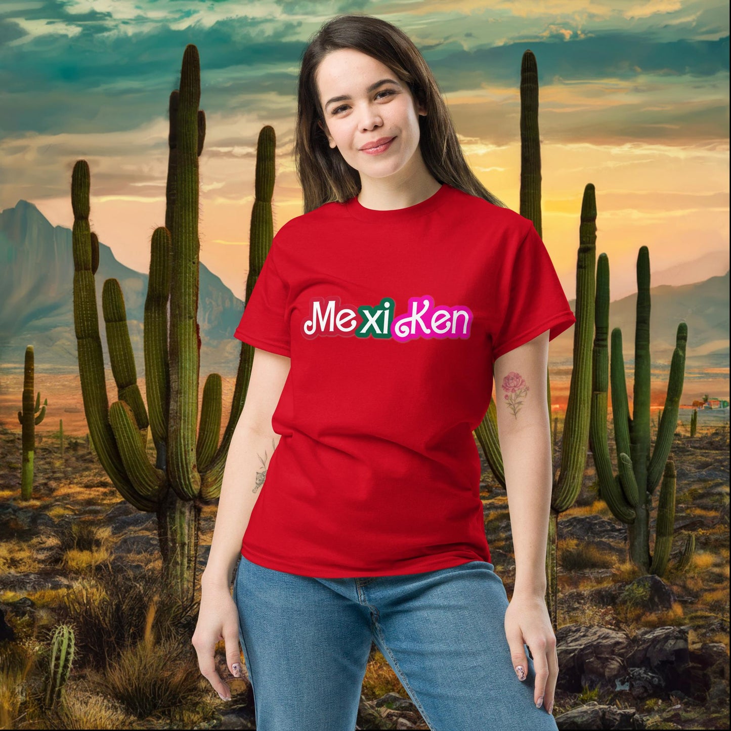 MexiKen Ken Barbie Mexico Mexican Mexicana Latino Latina Latinx tee Red T-shirts Barbie Ken Mexico Movies Next Cult Brand