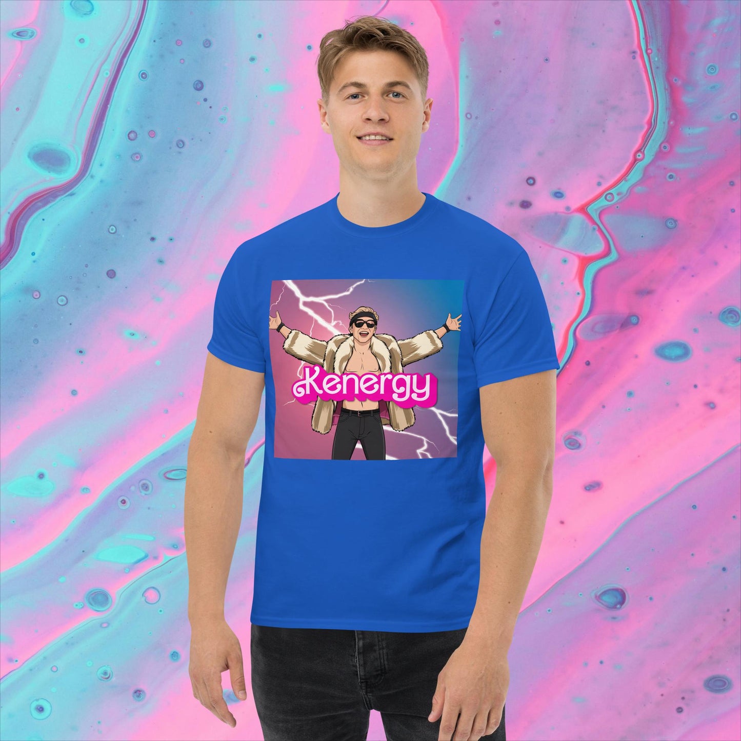 Kenergy Barbie Ryan Gosling Ken classic tee Royal T-shirts Barbie Celebrities Ken Kenergy Movies Ryan Gosling Next Cult Brand