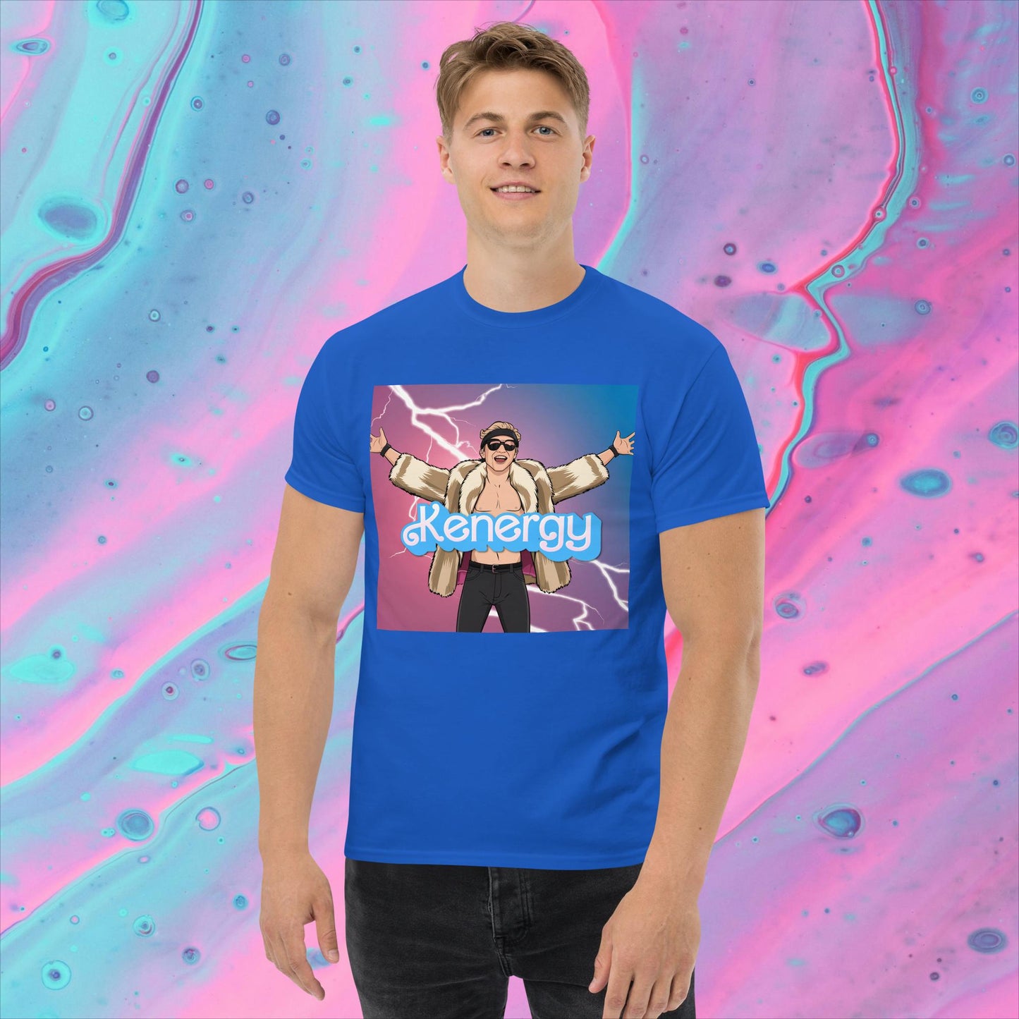 Kenergy Barbie Ryan Gosling Ken classic tee Royal T-shirts Barbie Celebrities Ken Kenergy Movies Ryan Gosling Next Cult Brand