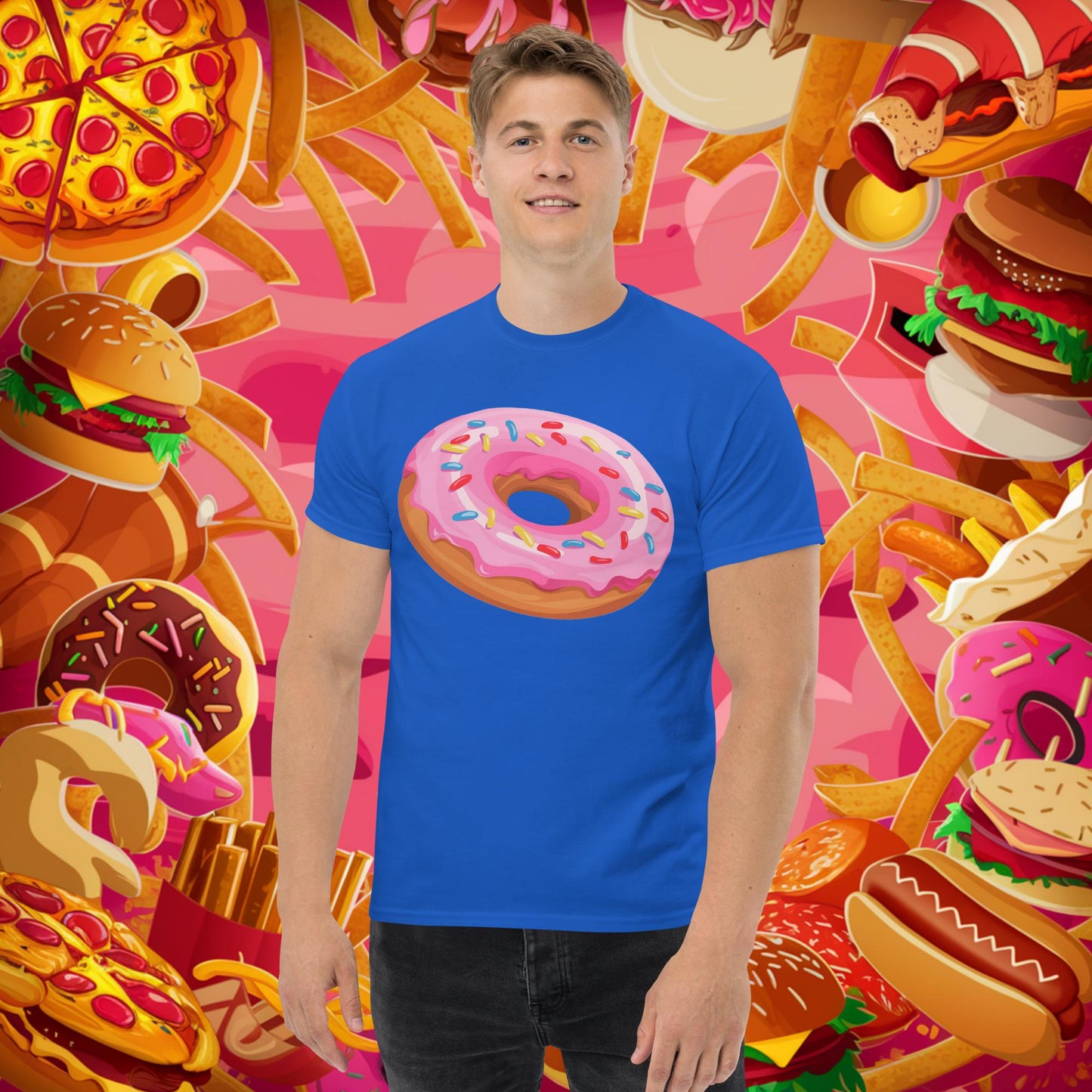 Pink Donut with sprinkles tee Royal T-shirts Donuts Fast Food Next Cult Brand