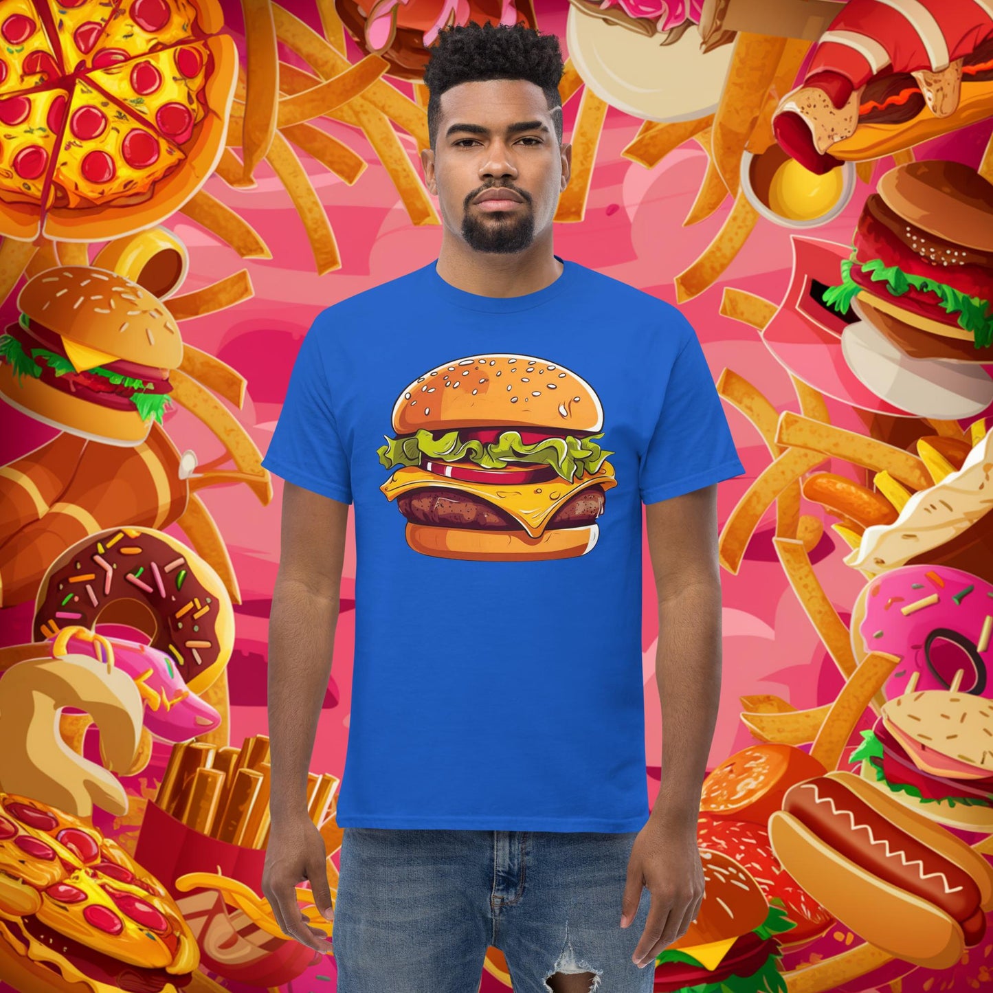 Cheeseburger I Love Burgers tee Royal T-shirts Burgers Fast Food Next Cult Brand