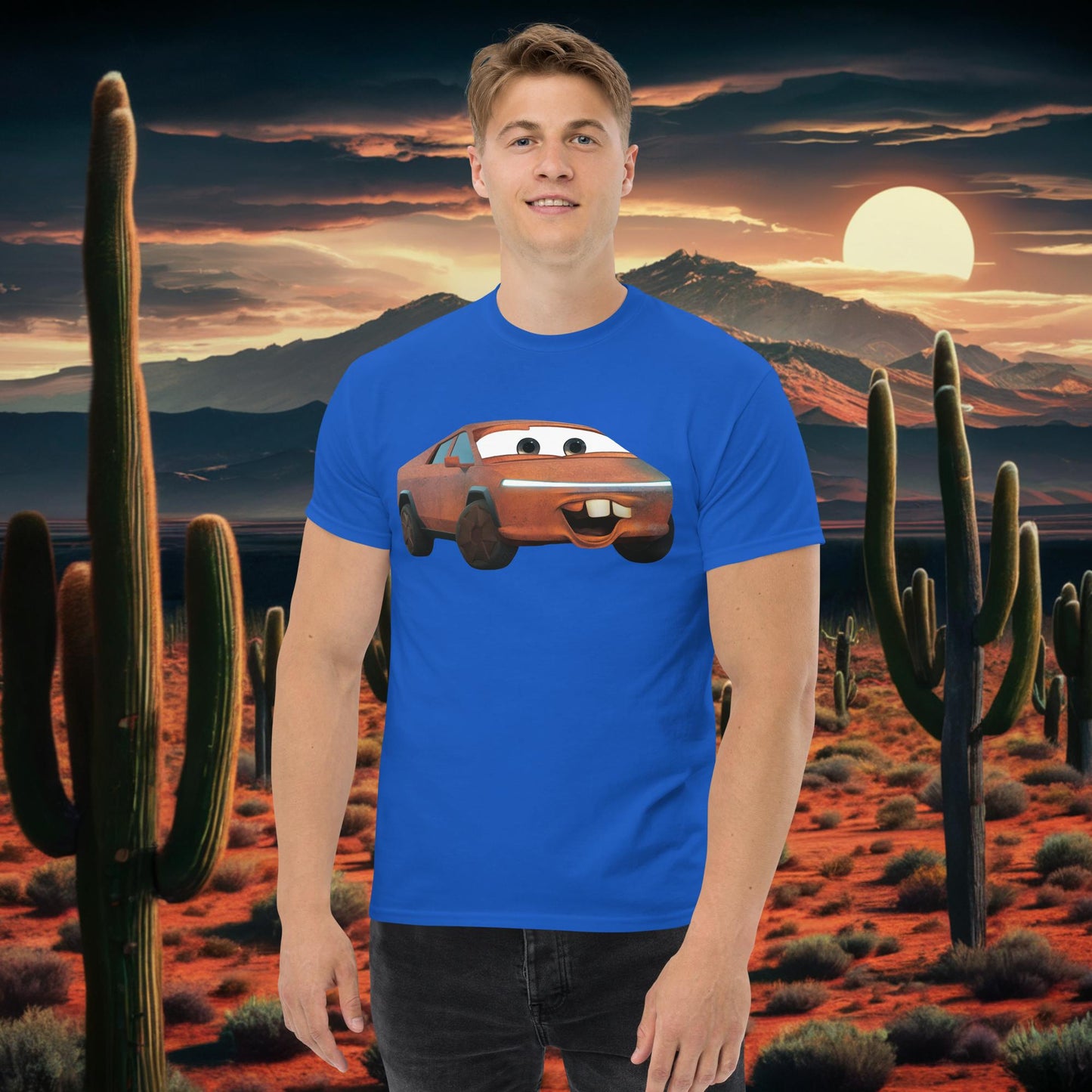 Rusty Tesla Cybertruck Elon Musk Cars Movie Tow Mater tee Royal T-shirts Cars Movie Celebrities Cybertruck Elon Musk Movies Tesla Next Cult Brand