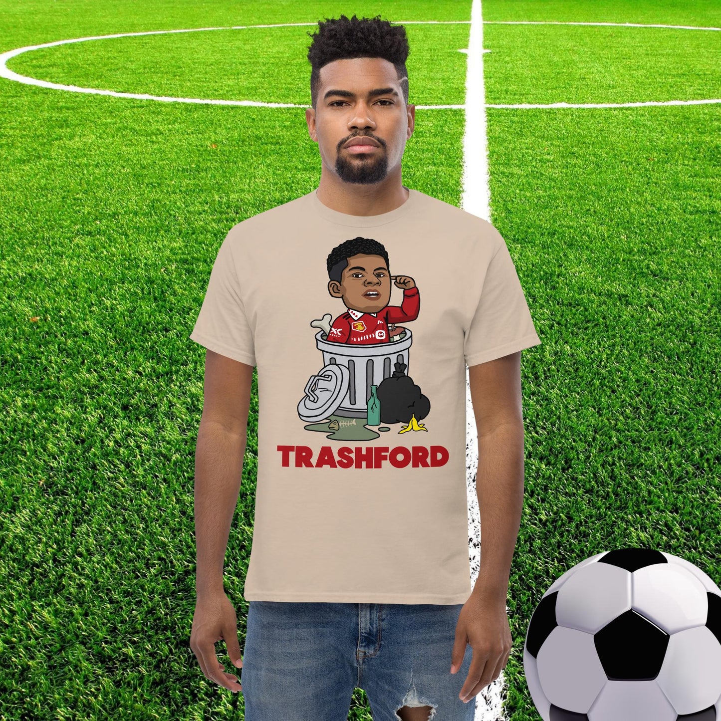 Trashford Marcus Rashford Manchester United Gift Man United Gift Marcus Rashford tee Sand T-shirts Football Manchester United Marcus Rashford Next Cult Brand