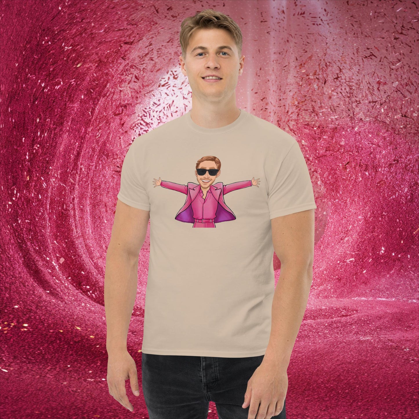 Ken Barbie Ryan Gosling I'm Just Ken classic tee Sand T-shirts Barbie Celebrities Ken Movies Ryan Gosling Next Cult Brand