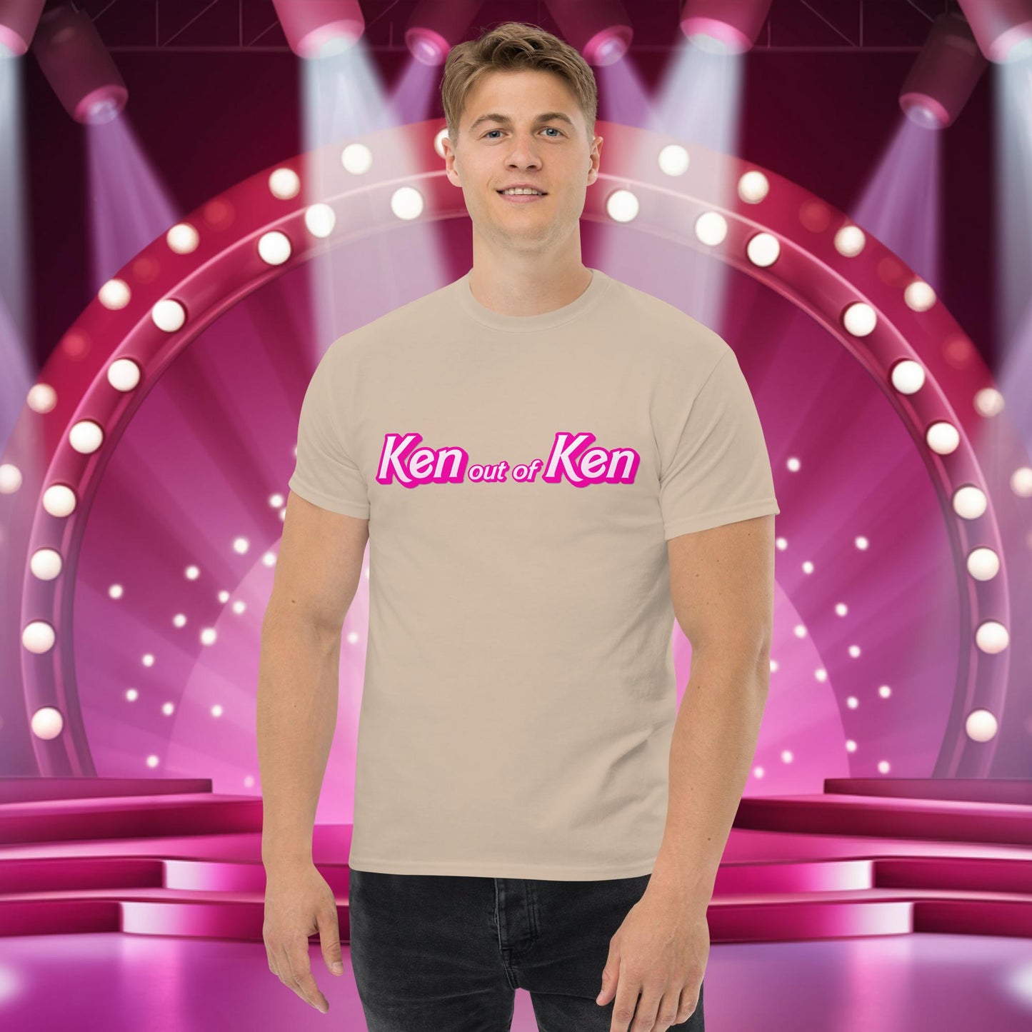 Ken out of Ken Barbie Movie tee Sand T-shirts Barbie Ken Movies Next Cult Brand