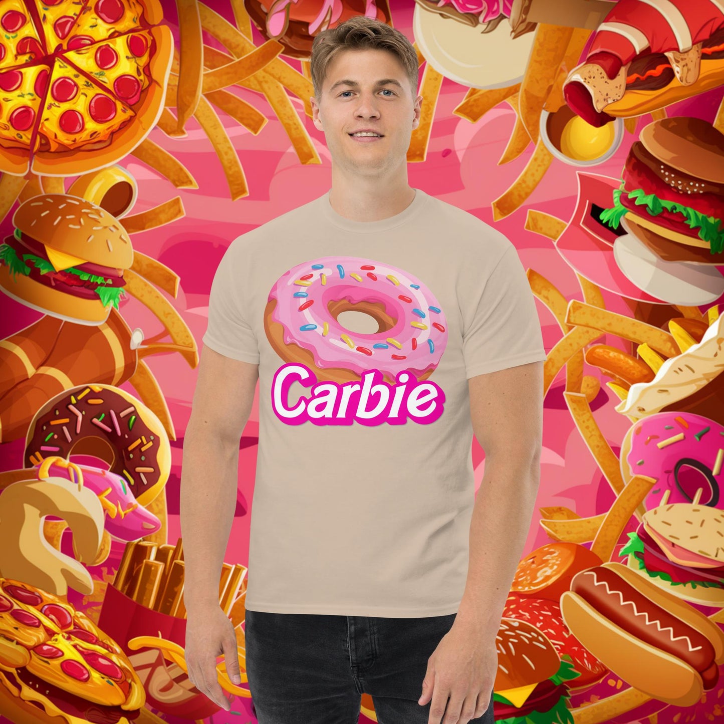 Carbie Barbie I Love Carbs I Love Donuts tee Sand T-shirts Barbie Carbie Donuts Fast Food Fitness Gym Ken Movies Pump Cover Workout Next Cult Brand