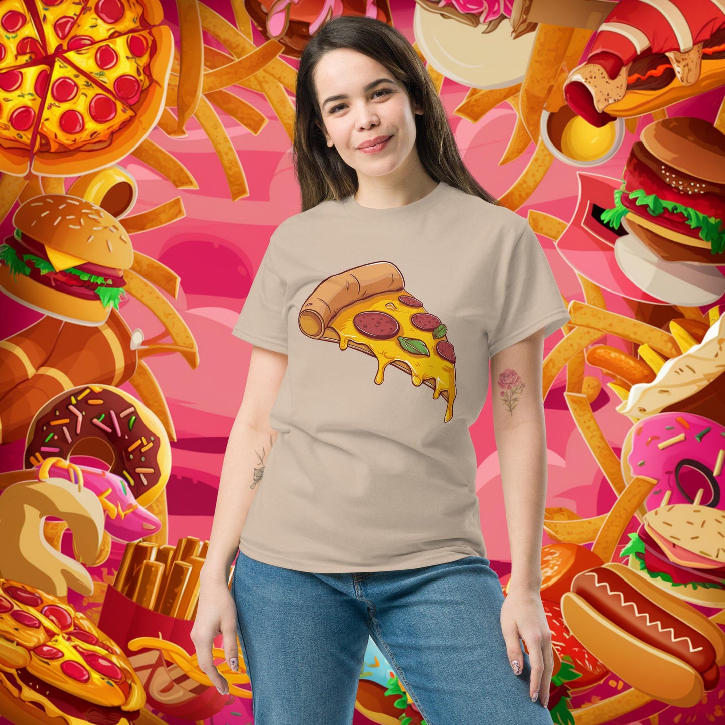 Pizza I Love Pizza tee Sand T-shirts Fast Food Pizza Next Cult Brand
