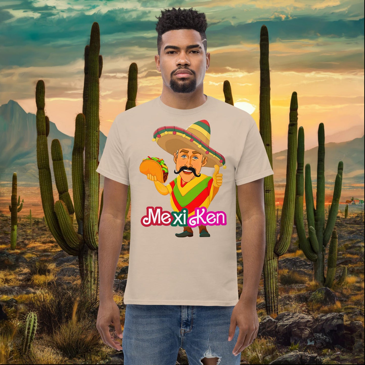 MexiKen Ken Barbie Movie Ryan Gosling Mexican tee Sand T-shirts Barbie Celebrities Ken Mexico Movies Ryan Gosling Next Cult Brand