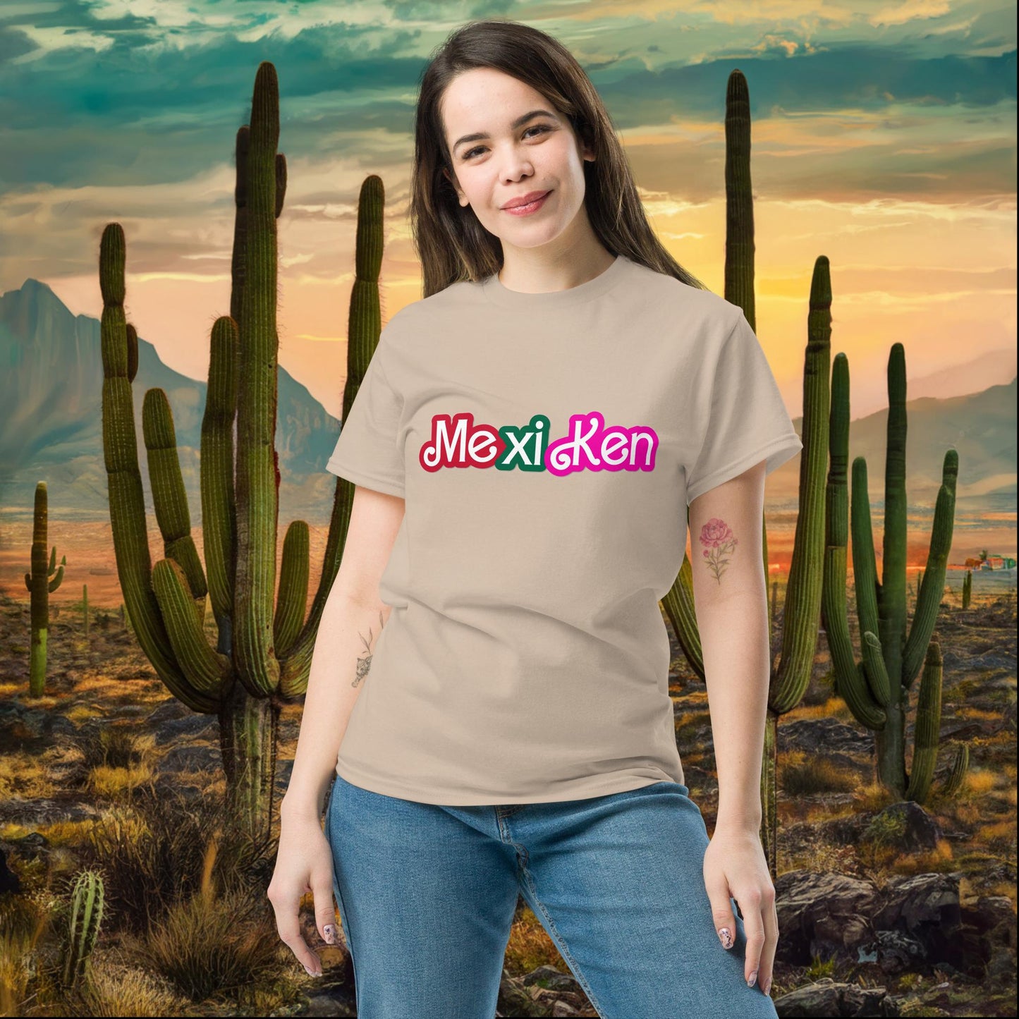MexiKen Ken Barbie Mexico Mexican Mexicana Latino Latina Latinx tee Sand T-shirts Barbie Ken Mexico Movies Next Cult Brand