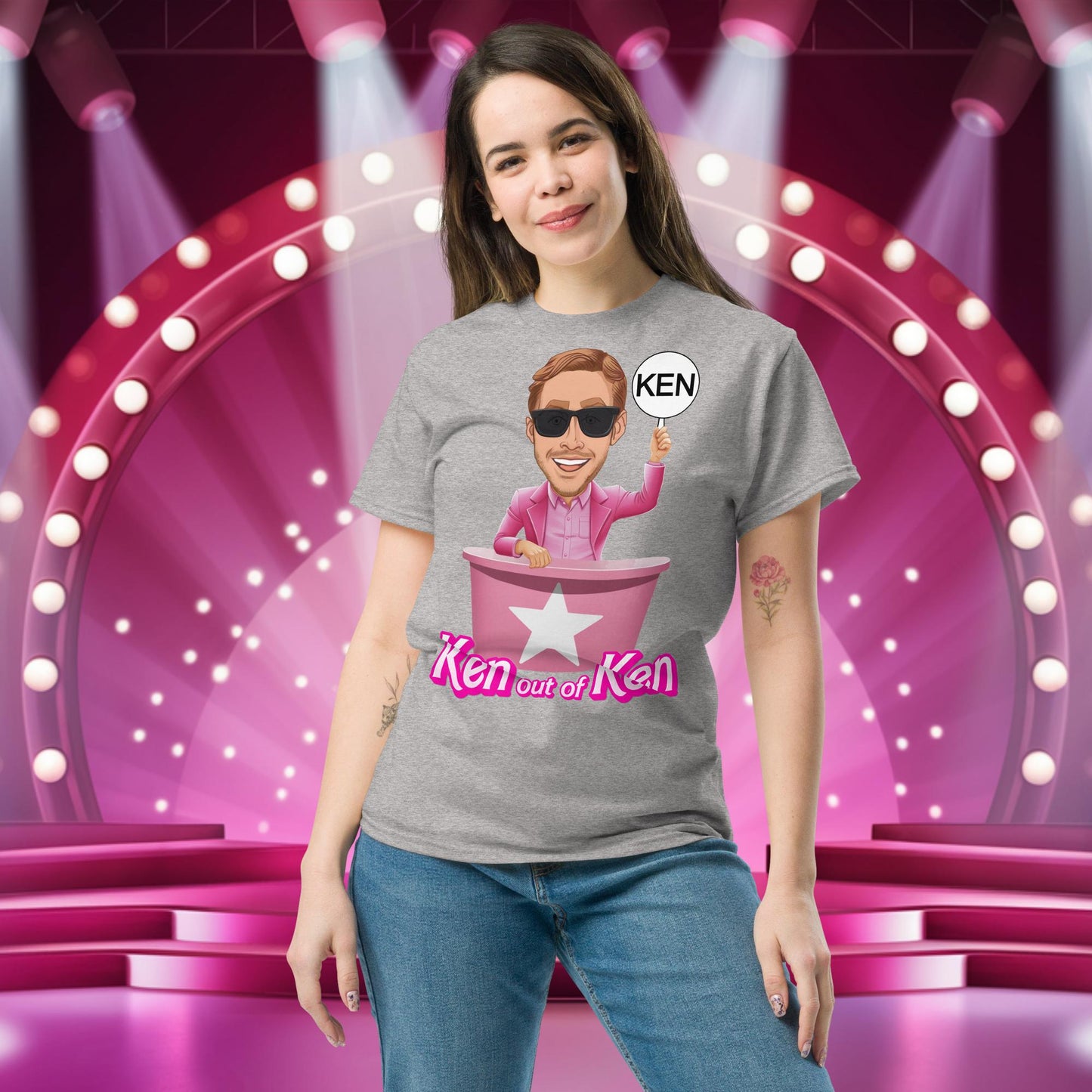 Ken out of Ken Ryan Gosling Barbie Movie tee Sport Grey T-shirts Barbie Celebrities Ken Movies Ryan Gosling Next Cult Brand