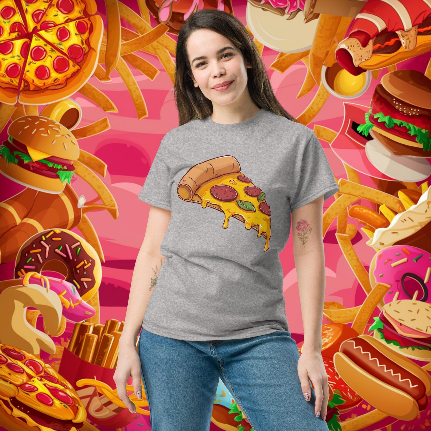 Pizza I Love Pizza tee Sport Grey T-shirts Fast Food Pizza Next Cult Brand
