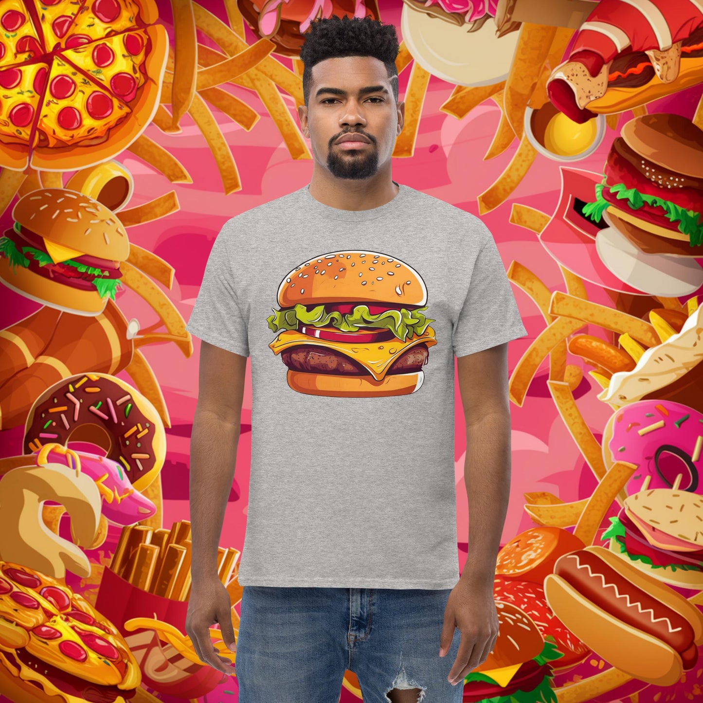 Cheeseburger I Love Burgers tee Sport Grey T-shirts Burgers Fast Food Next Cult Brand