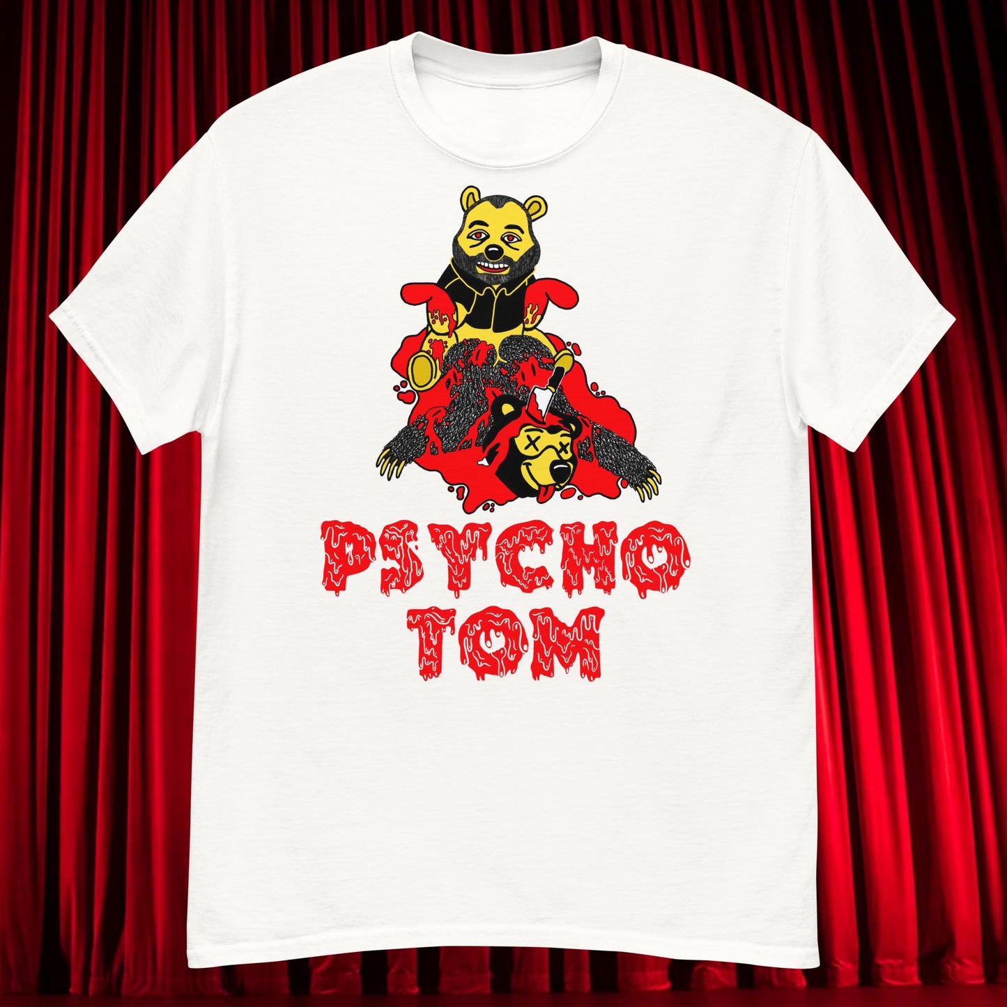 Psycho Tom Segura T-shirt, Tom Segura Shirt, Your Moms House Podcast Shirt, YMH Podcast Shirt, Your Moms House, 2 Bears 1 Cave Shirt, 2B1C Shirt White T-shirts 2 Bears 1 Cave Podcasts Stand-up Comedy Tom Segura YMH Next Cult Brand