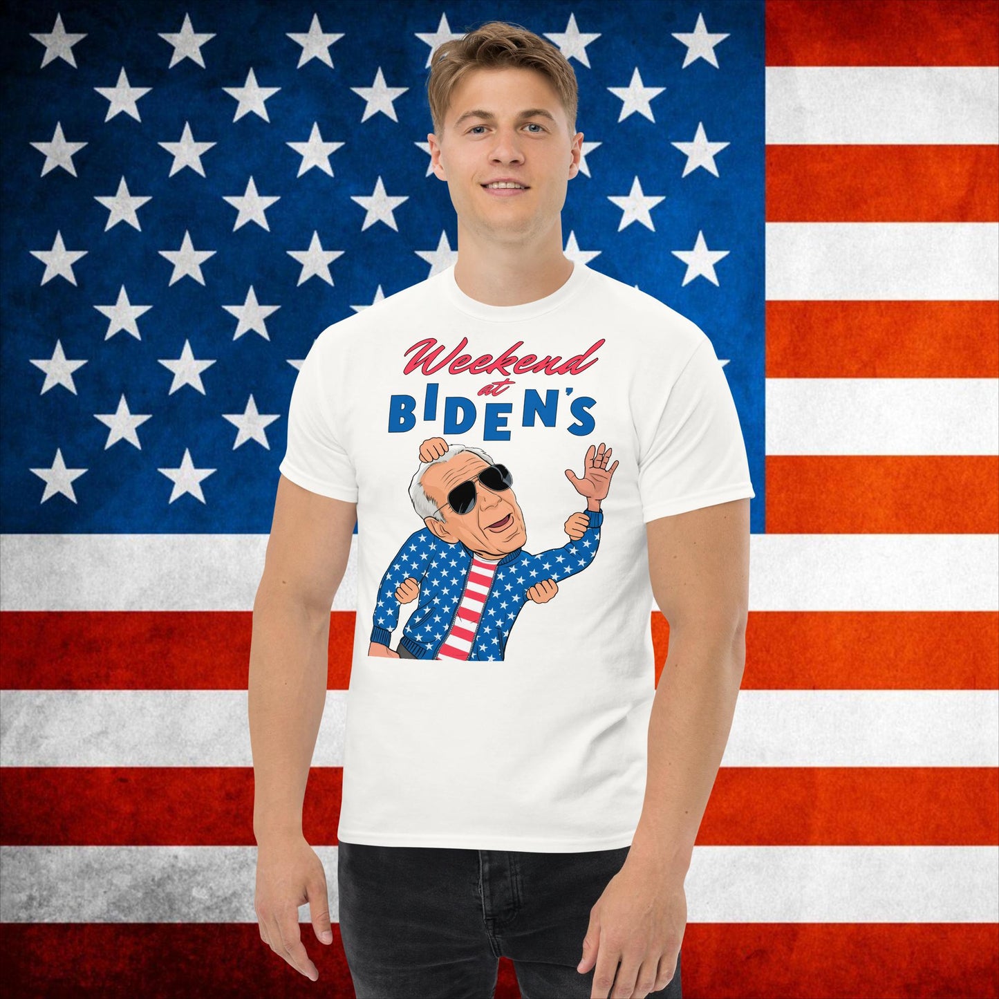 Weekend at Biden's T-shirt Joe Biden Meme Shirt Democrat Tshirt Republican T shirt Trump Shirt Trump Gift Biden Gift 90s T-shirt Vintage Tee White T-shirts Democrats Joe Biden Politics Next Cult Brand