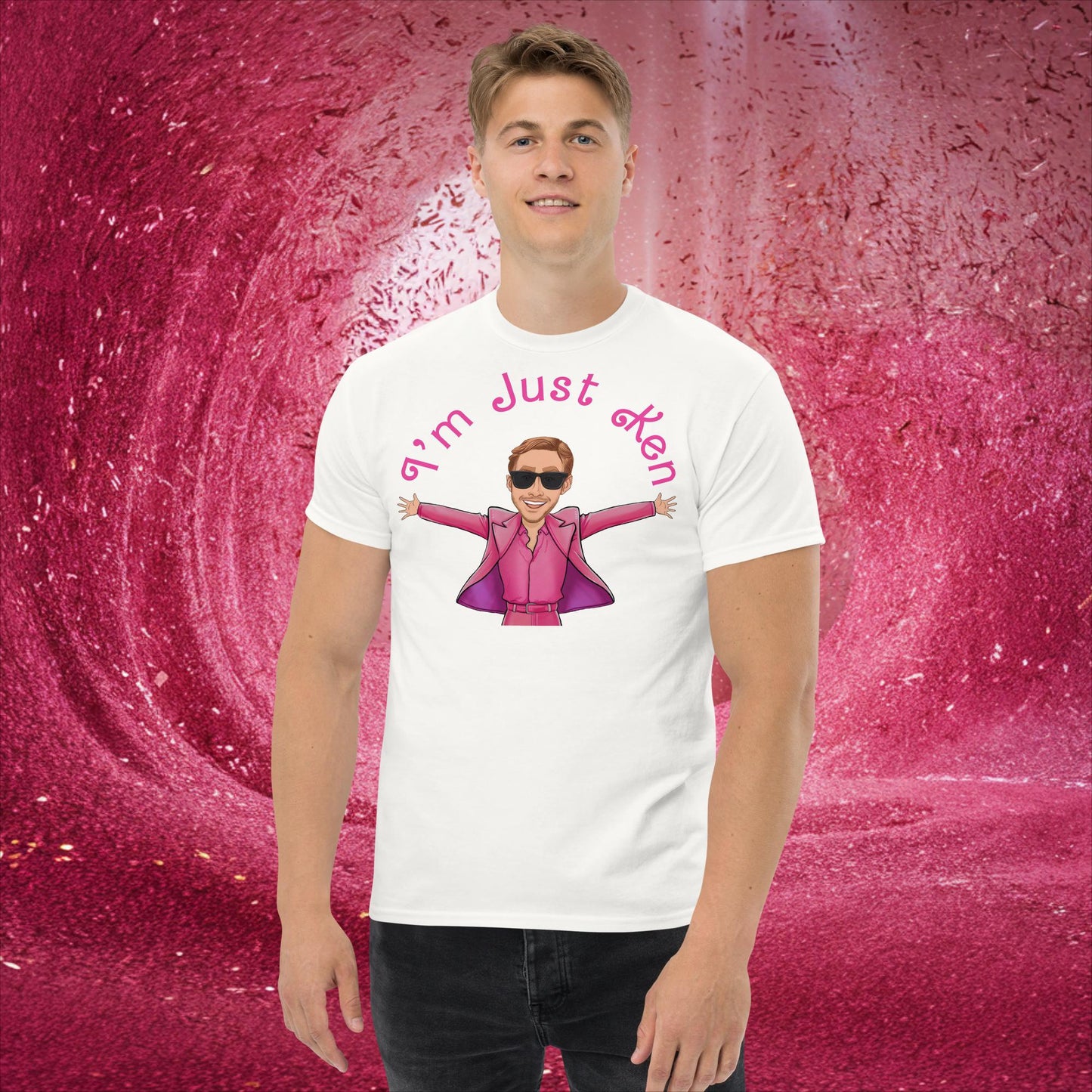 Ken Barbie Ryan Gosling I'm Just Ken classic tee White T-shirts Barbie Celebrities Ken Movies Ryan Gosling Next Cult Brand