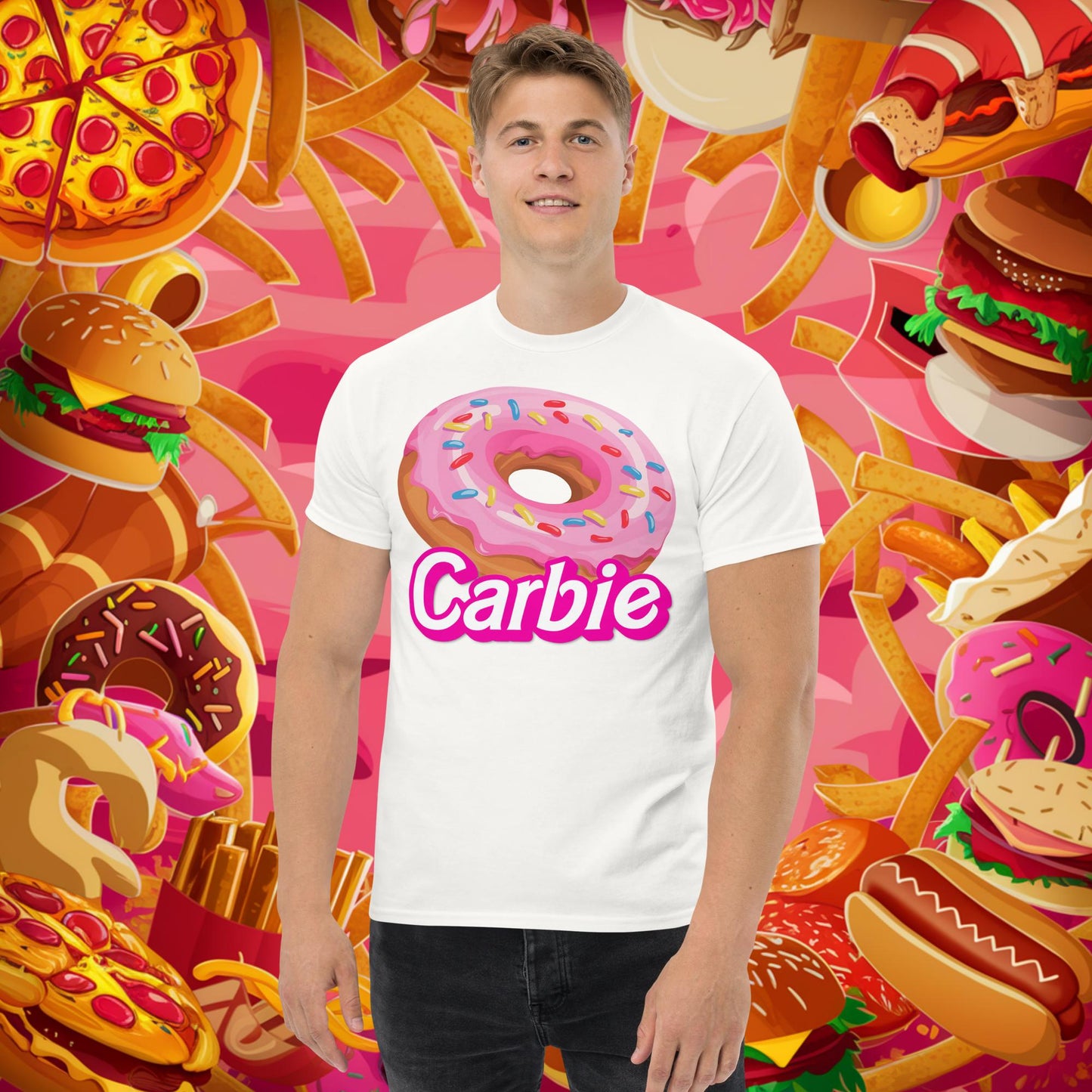 Carbie Barbie I Love Carbs I Love Donuts tee White T-shirts Barbie Carbie Donuts Fast Food Fitness Gym Ken Movies Pump Cover Workout Next Cult Brand