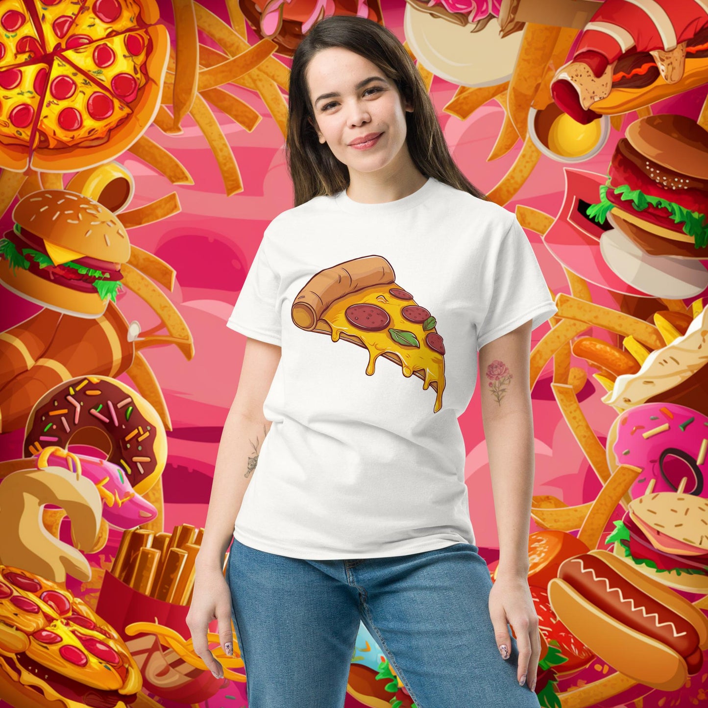 Pizza I Love Pizza tee White T-shirts Fast Food Pizza Next Cult Brand