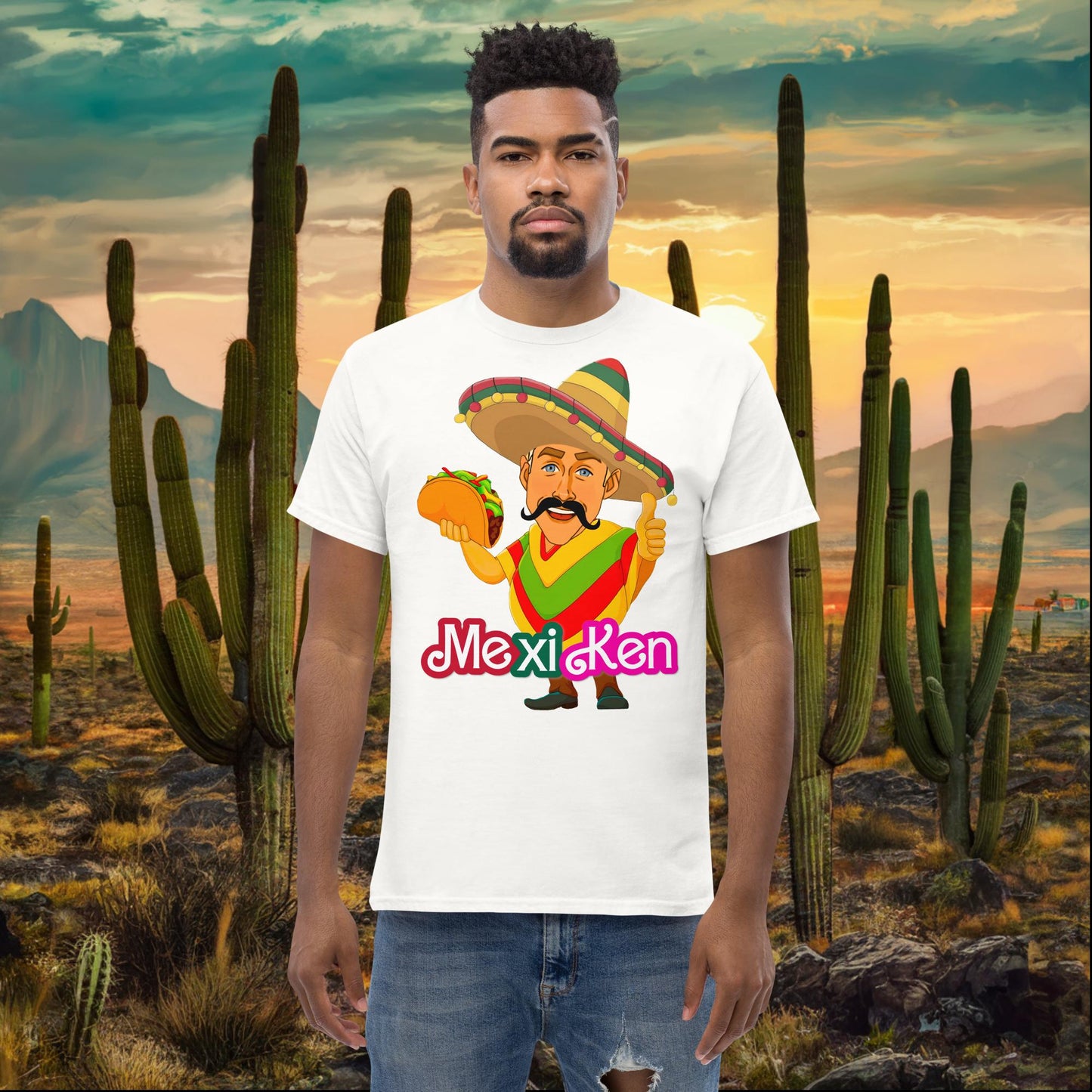 MexiKen Ken Barbie Movie Ryan Gosling Mexican tee White T-shirts Barbie Celebrities Ken Mexico Movies Ryan Gosling Next Cult Brand