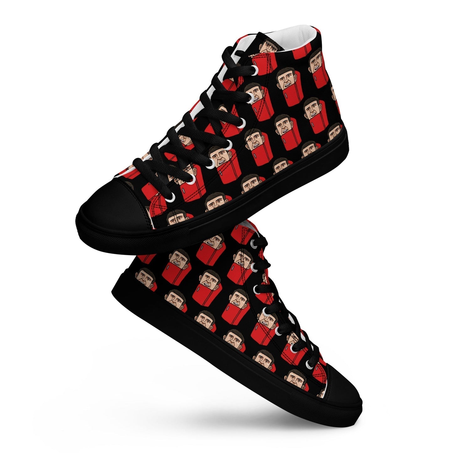 Harry ''The Fridge'' Maguire Manchester United funny football/ soccer meme Men’s high top canvas shoes black Black Shoes Football Harry Maguire Manchester United The Fridge Next Cult Brand