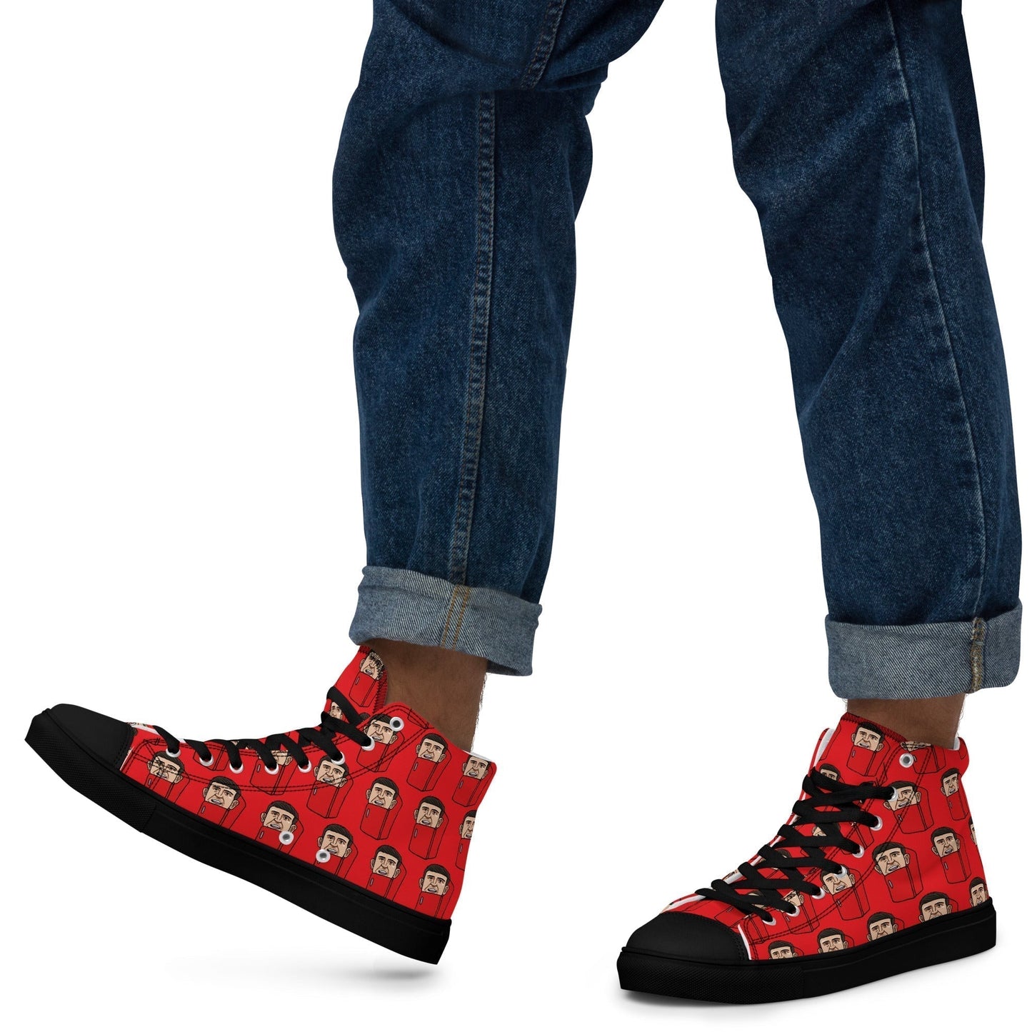 Harry ''The Fridge'' Maguire Manchester United funny football/ soccer meme Men’s high top canvas shoes red Black Shoes Football Harry Maguire Manchester United The Fridge Next Cult Brand