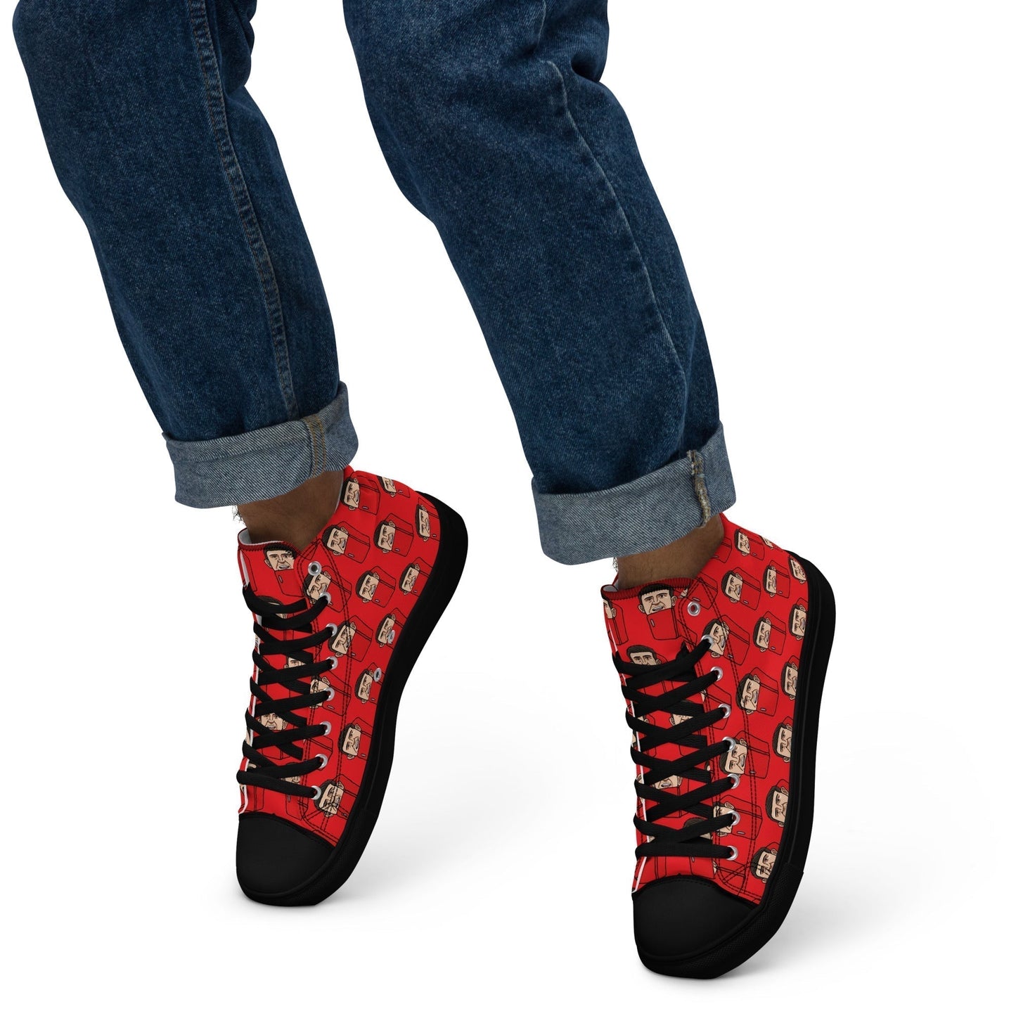 Harry ''The Fridge'' Maguire Manchester United funny football/ soccer meme Men’s high top canvas shoes red Shoes Football Harry Maguire Manchester United The Fridge Next Cult Brand