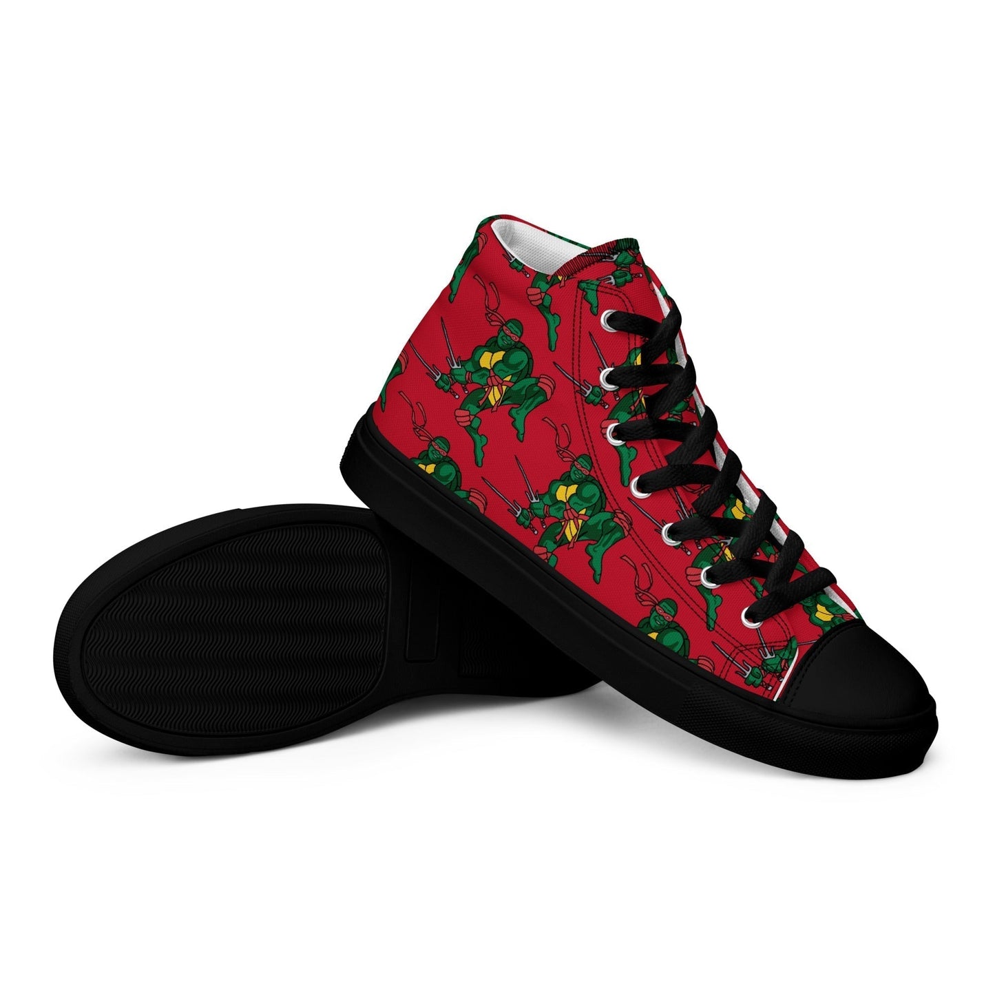 Kylian Mbappe Red Ninja Turtle Raphael Men’s high top canvas shoes Shoes Football Kylian Mbappe Ninja Turtles PSG Real Madrid Next Cult Brand
