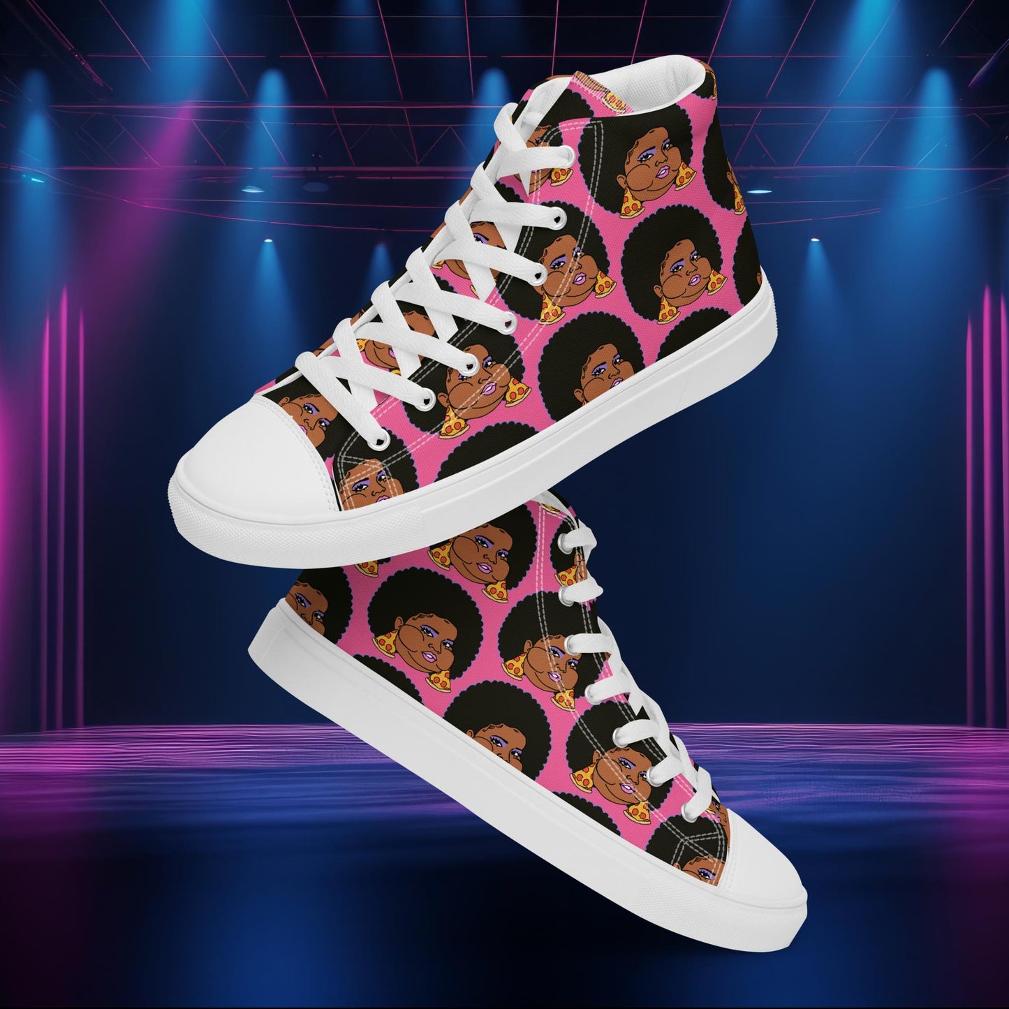 Pizzo Lizzo Pizza Lizzo Merch Lizzo Gift Song Lyrics Lizzo high top canvas shoes Shoes Lizzo Music Next Cult Brand