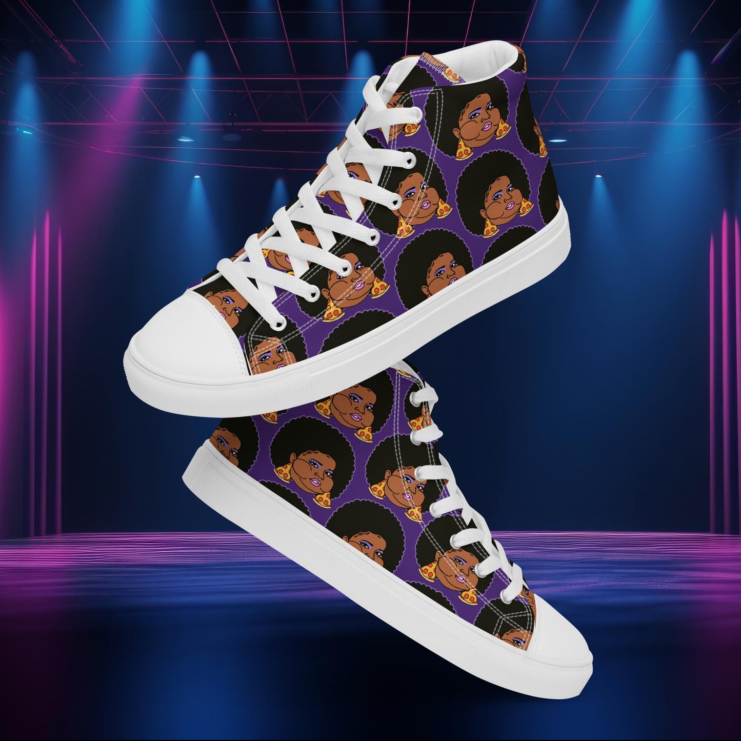Pizzo Lizzo Pizza Lizzo Merch Lizzo Gift Song Lyrics Lizzo high top canvas shoes Shoes Lizzo Music Next Cult Brand