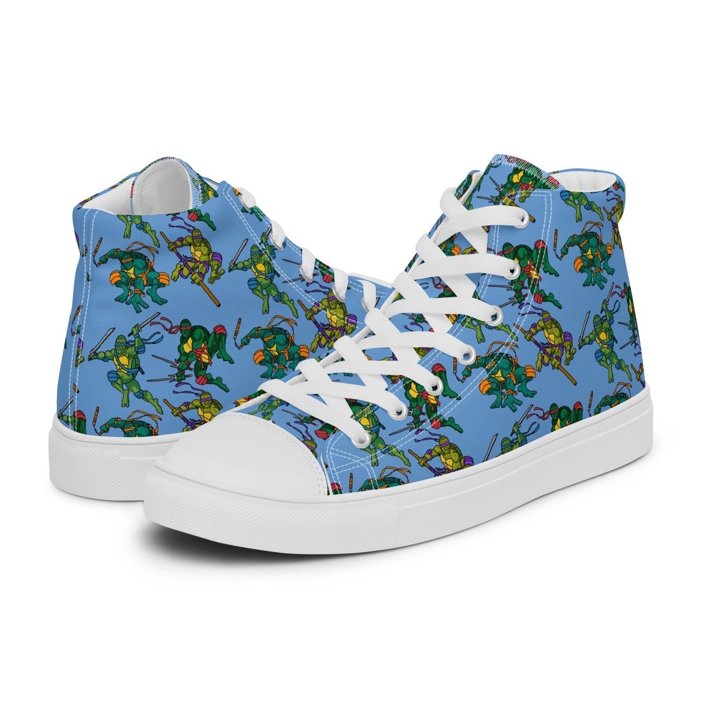 Kylian Mbappe Ninja Turtles funny football/ soccer meme Men’s high top canvas shoes blue 13 Shoes Football Kylian Mbappe Ninja Turtles PSG Real Madrid Next Cult Brand