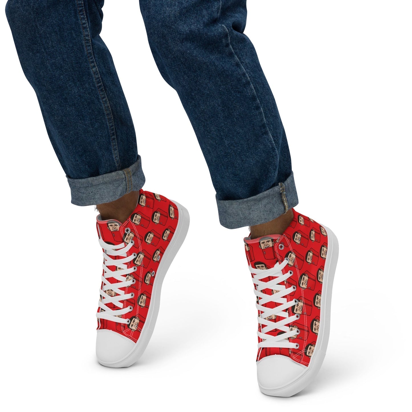 Harry ''The Fridge'' Maguire Manchester United funny football/ soccer meme Men’s high top canvas shoes red Shoes Football Harry Maguire Manchester United The Fridge Next Cult Brand