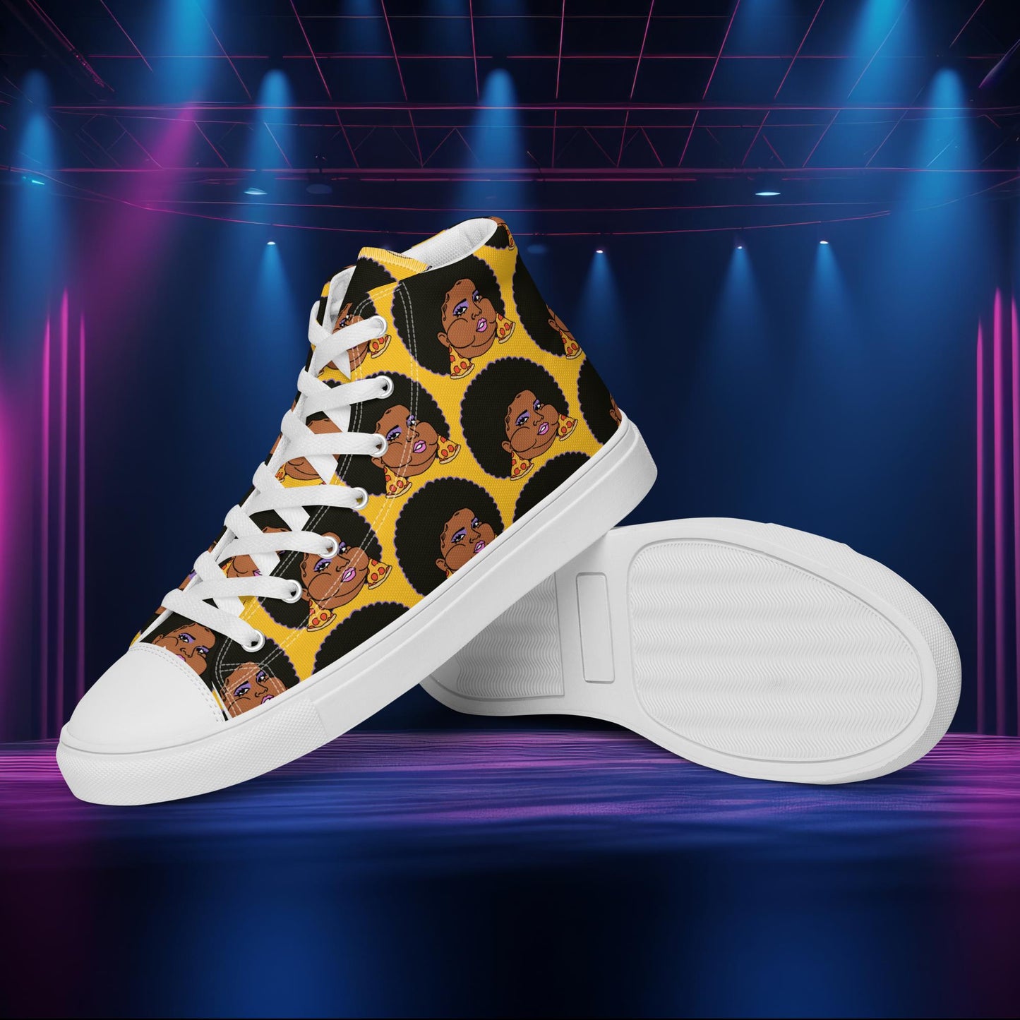 Pizzo Lizzo Pizza Lizzo Merch Lizzo Gift Song Lyrics Lizzo high top canvas shoes 13 Shoes Lizzo Music Next Cult Brand