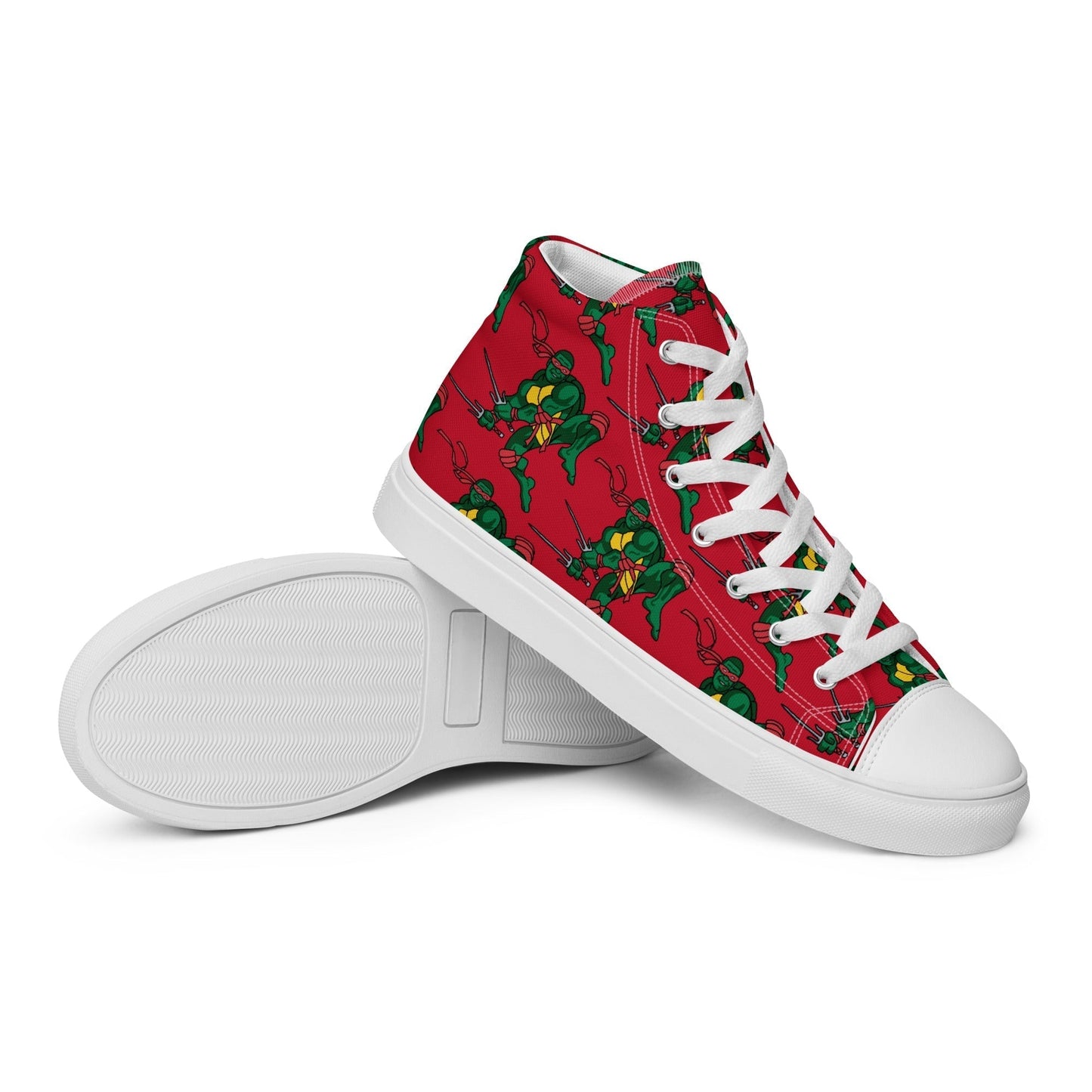 Kylian Mbappe Red Ninja Turtle Raphael Men’s high top canvas shoes Shoes Football Kylian Mbappe Ninja Turtles PSG Real Madrid Next Cult Brand