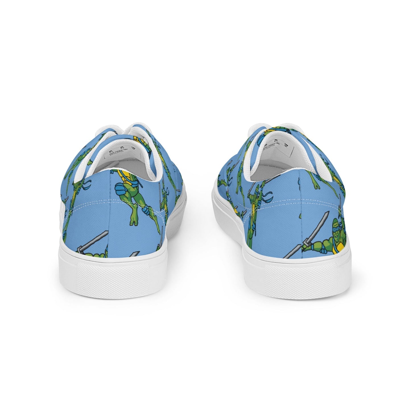 Kylian Mbappe Blue Ninja Turtle Leonardo Men’s lace-up canvas shoes Shoes Football Kylian Mbappe Ninja Turtles PSG Real Madrid Next Cult Brand