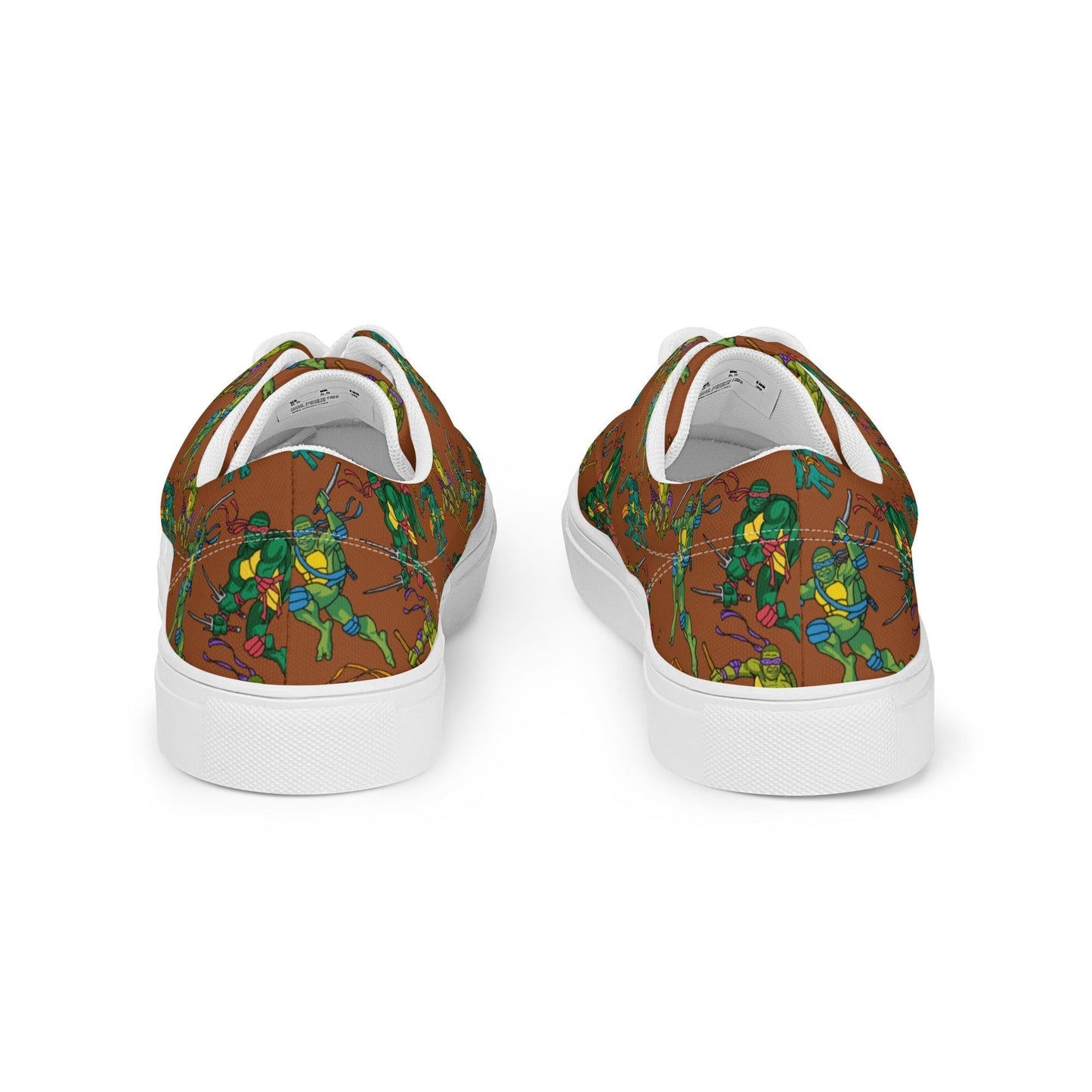 Kylian Mbappe Ninja Turtles funny football/ soccer meme Men’s lace-up canvas shoes brown Shoes Football Kylian Mbappe Ninja Turtles PSG Real Madrid Next Cult Brand