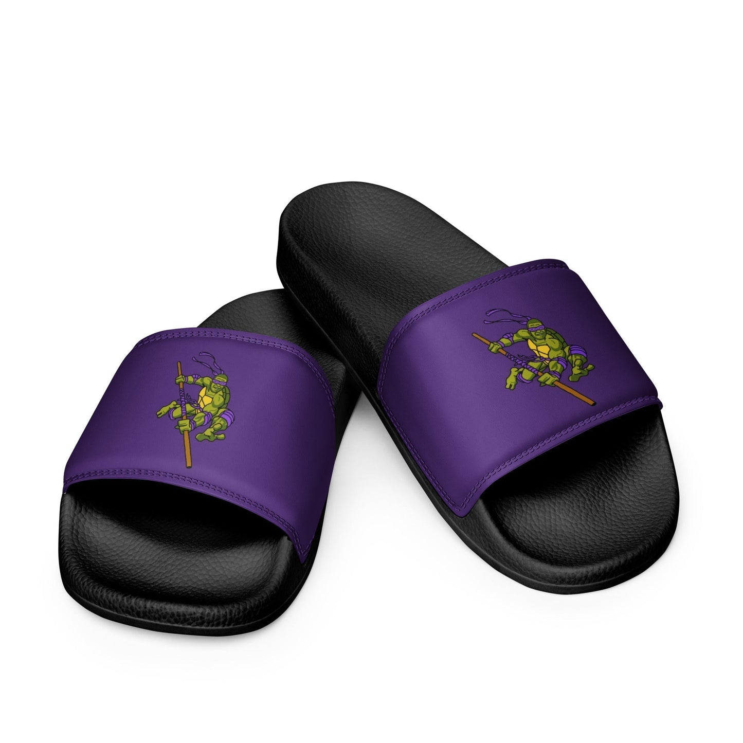 Kylian Mbappe Purple Ninja Turtle Donatello Men’s slides Black Slides Football Kylian Mbappe Ninja Turtles PSG Real Madrid Next Cult Brand