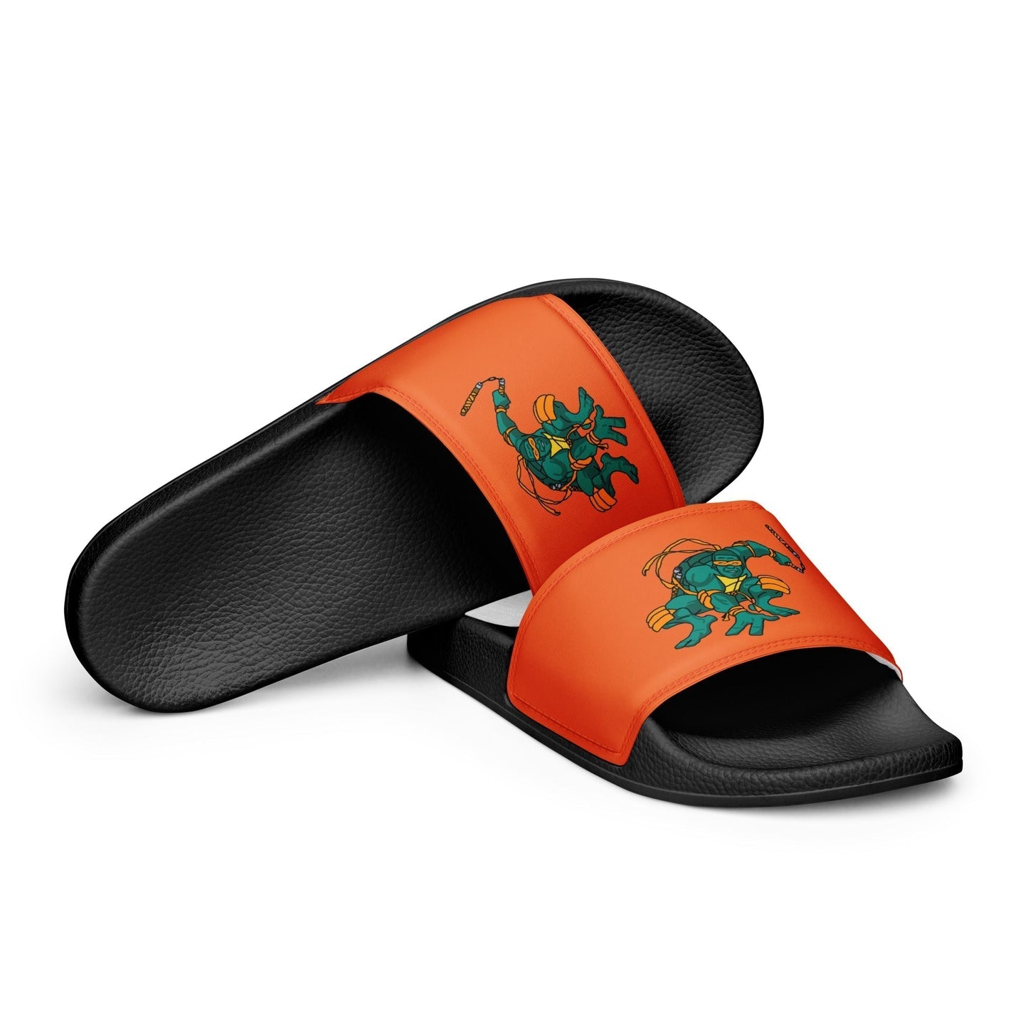 Kylian Mbappe Orange Ninja Turtle Michelangelo Men’s slides Black Slides Football Kylian Mbappe Ninja Turtles PSG Real Madrid Next Cult Brand